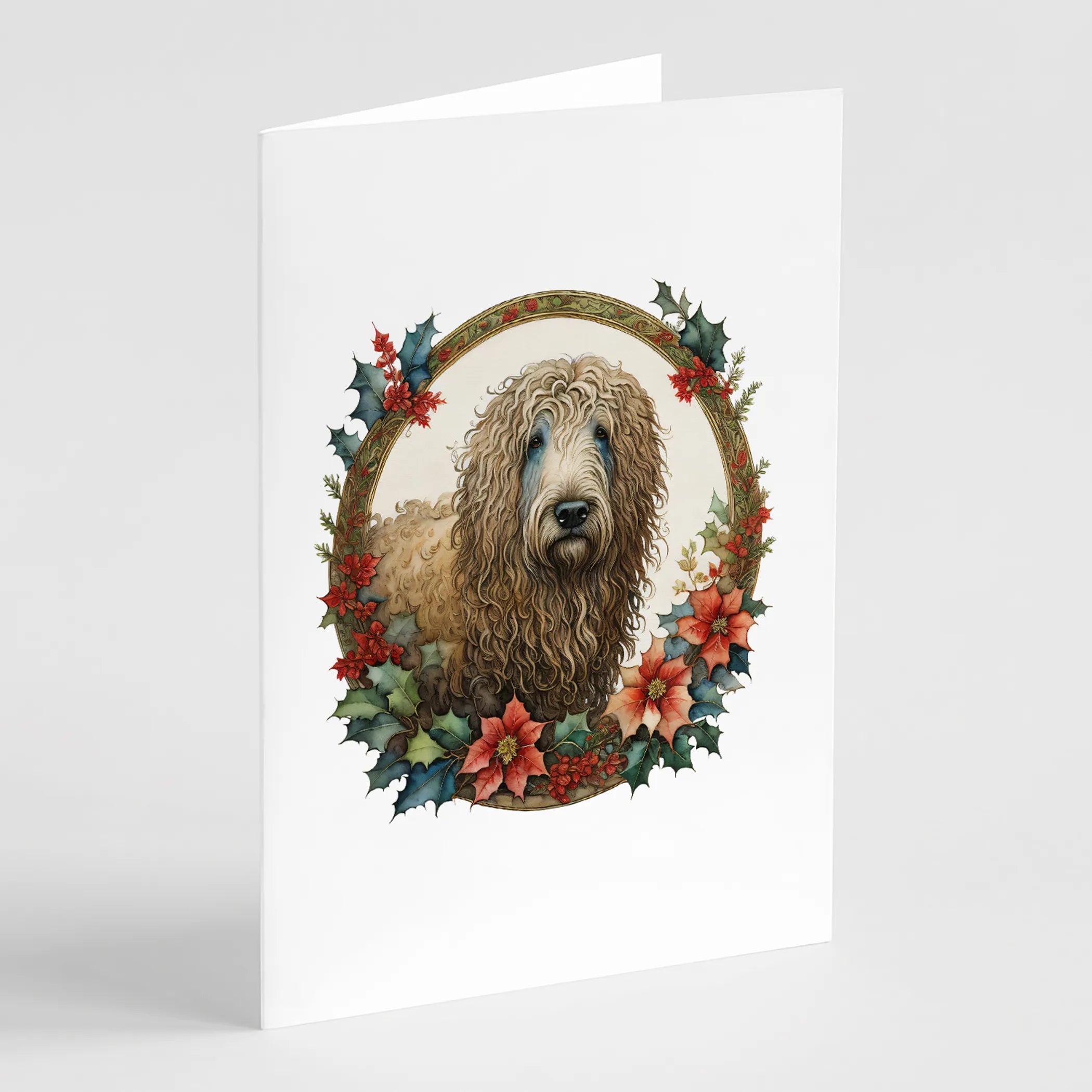Christmas Flowers Frame Greeting Cards  - Size: 5X7 | Pack Of: 8 | Collection name: Christmas flowers frame