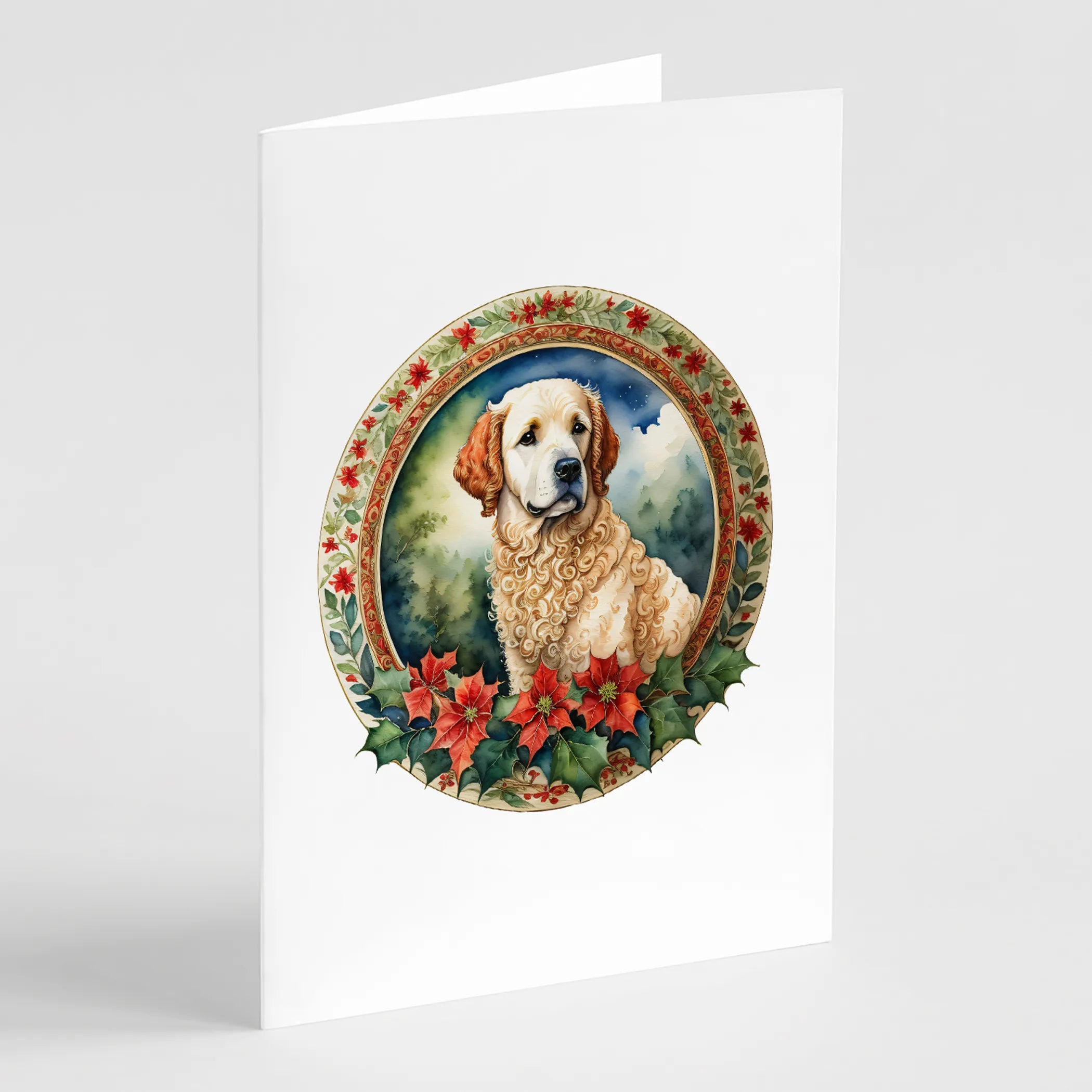 Christmas Flowers Frame Greeting Cards  - Size: 5X7 | Pack Of: 8 | Collection name: Christmas flowers frame