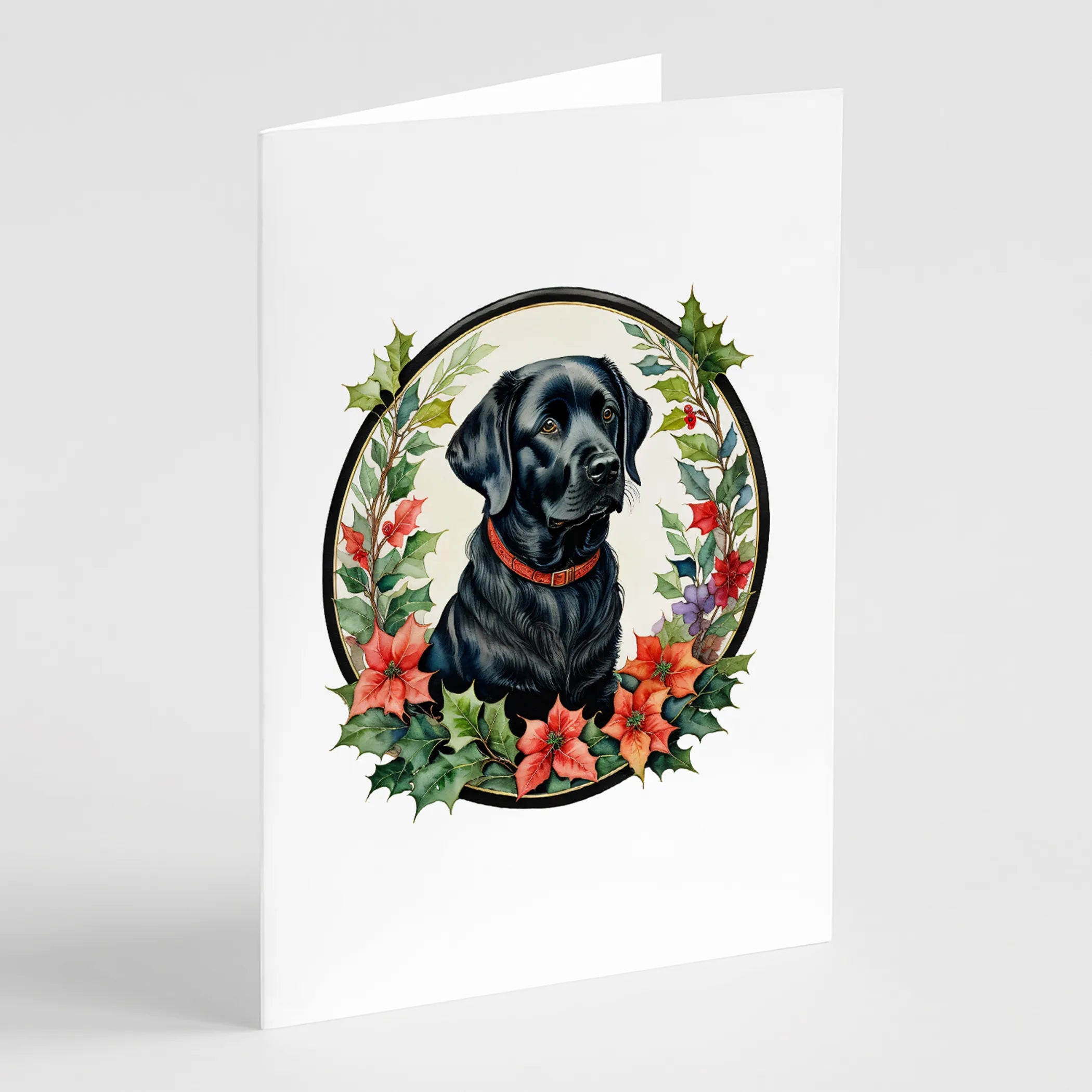 Christmas Flowers Frame Greeting Cards  - Size: 5X7 | Pack Of: 8 | Collection name: Christmas flowers frame