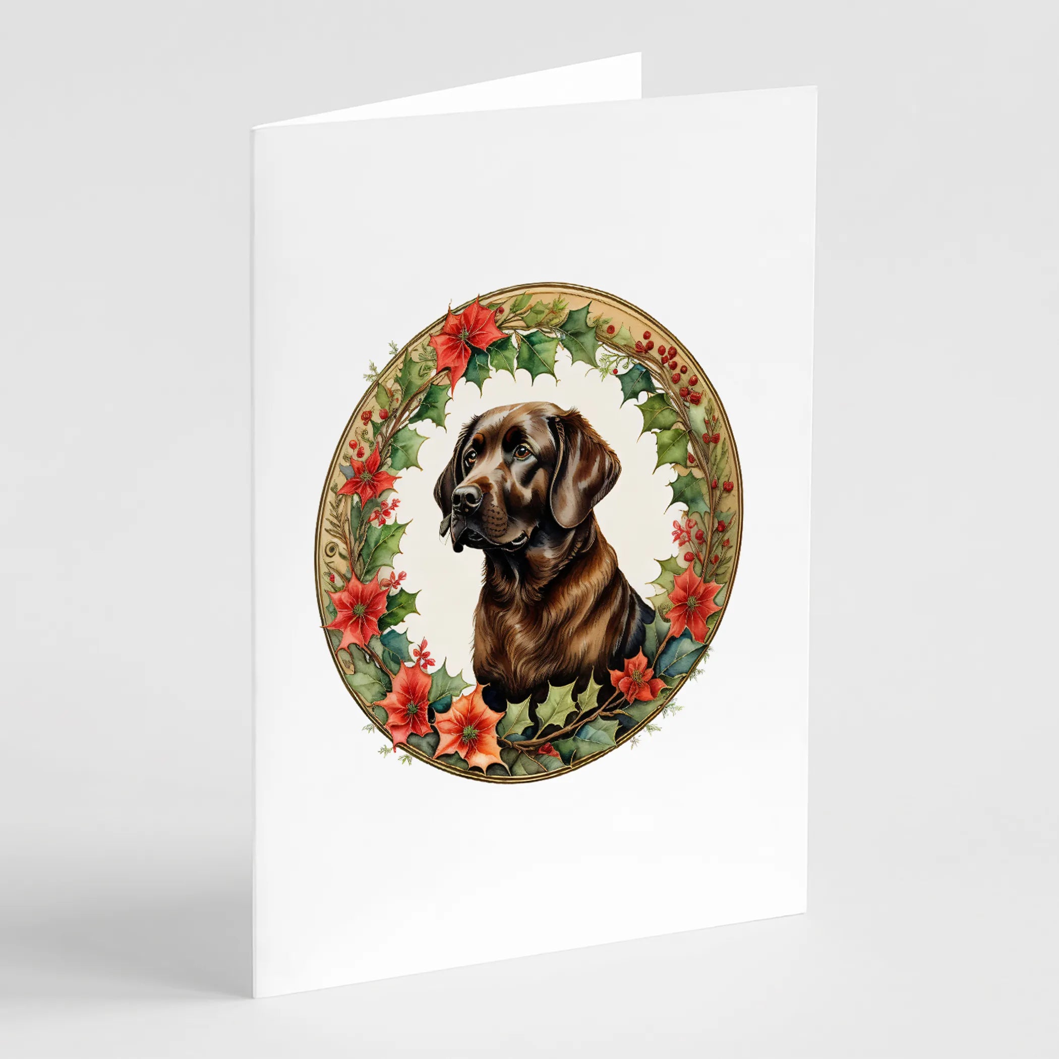 Christmas Flowers Frame Greeting Cards  - Size: 5X7 | Pack Of: 8 | Collection name: Christmas flowers frame