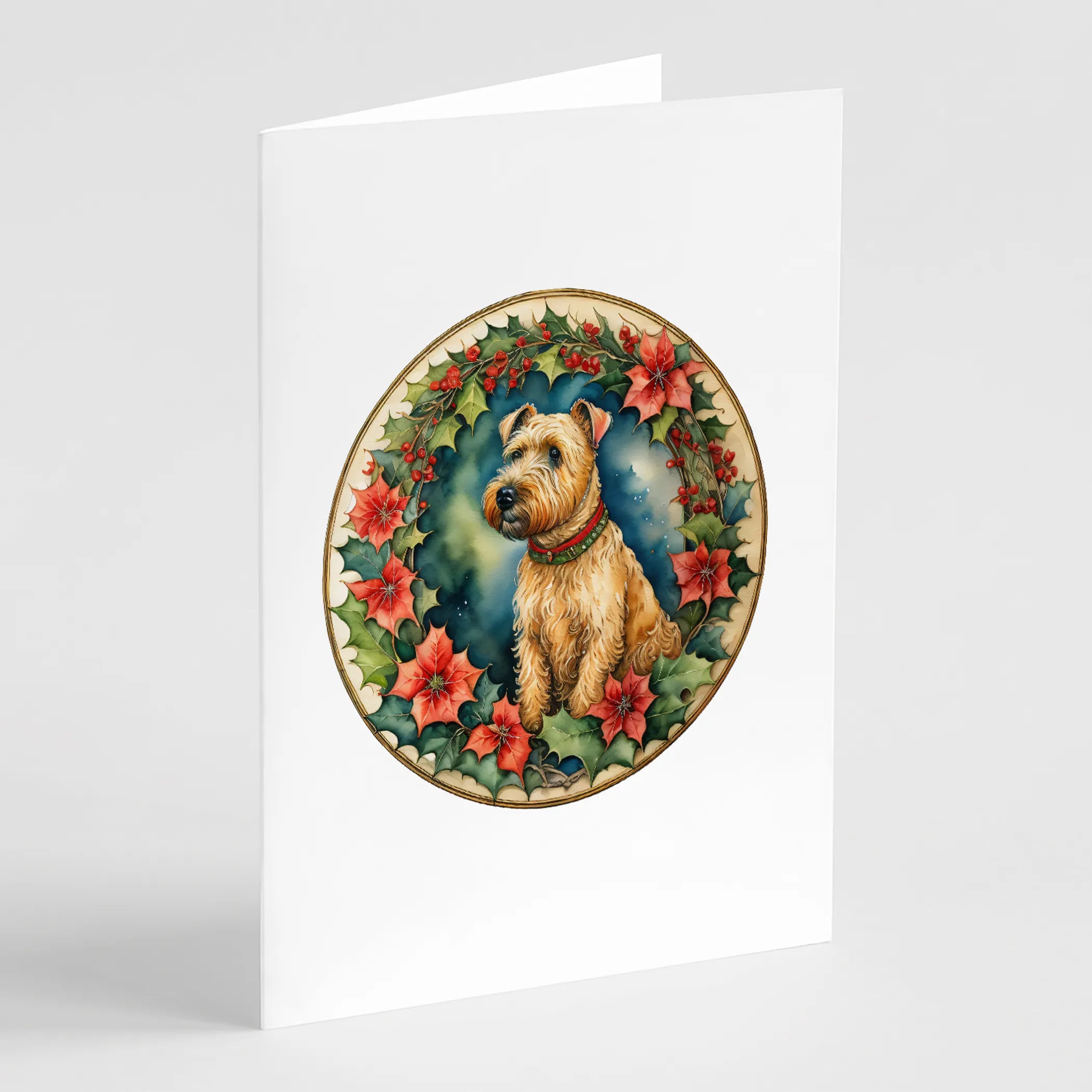 Christmas Flowers Frame Greeting Cards  - Size: 5X7 | Pack Of: 8 | Collection name: Christmas flowers frame