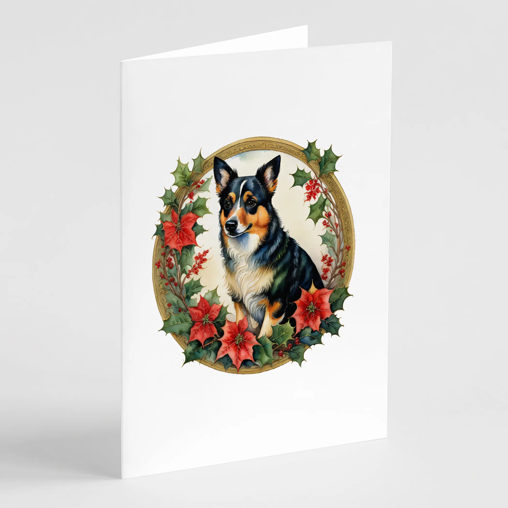 Christmas Flowers Frame Greeting Cards  - Size: 5X7 | Pack Of: 8 | Collection name: Christmas flowers frame