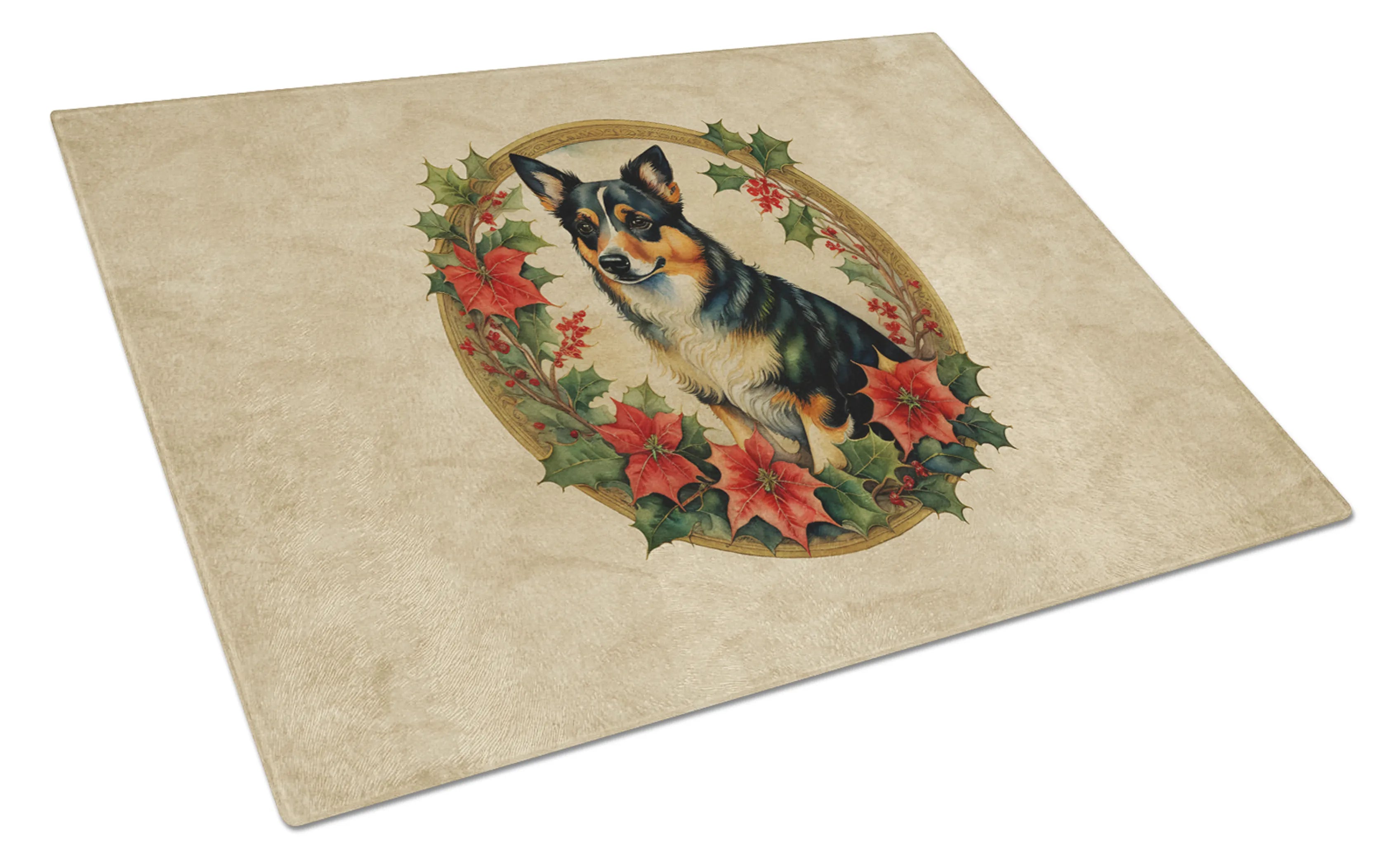 Christmas Flowers Frame Glass Cutting Board - Size: LARGE | Pack Of: 1 | Collection name: Christmas flowers frame