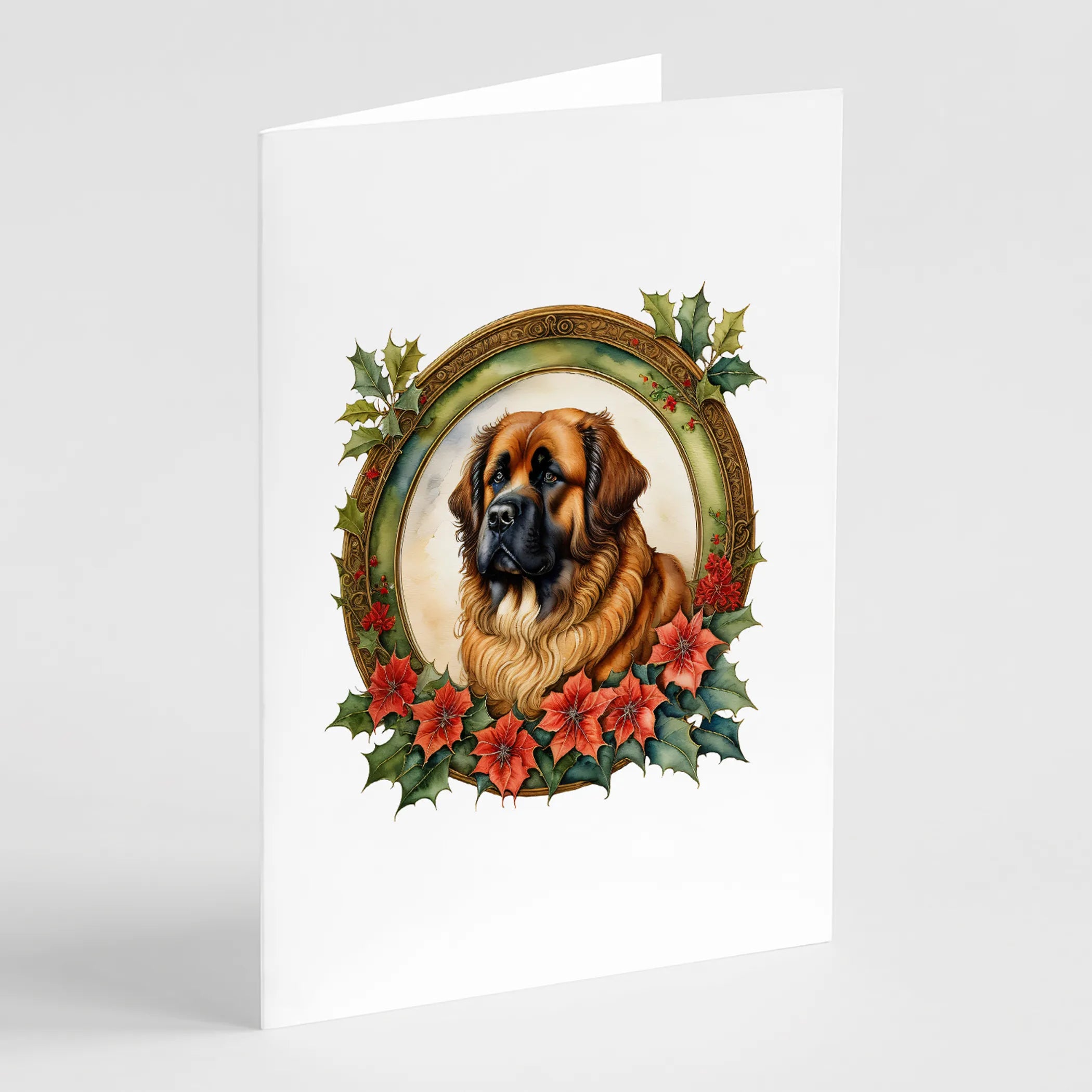 Christmas Flowers Frame Greeting Cards  - Size: 5X7 | Pack Of: 8 | Collection name: Christmas flowers frame