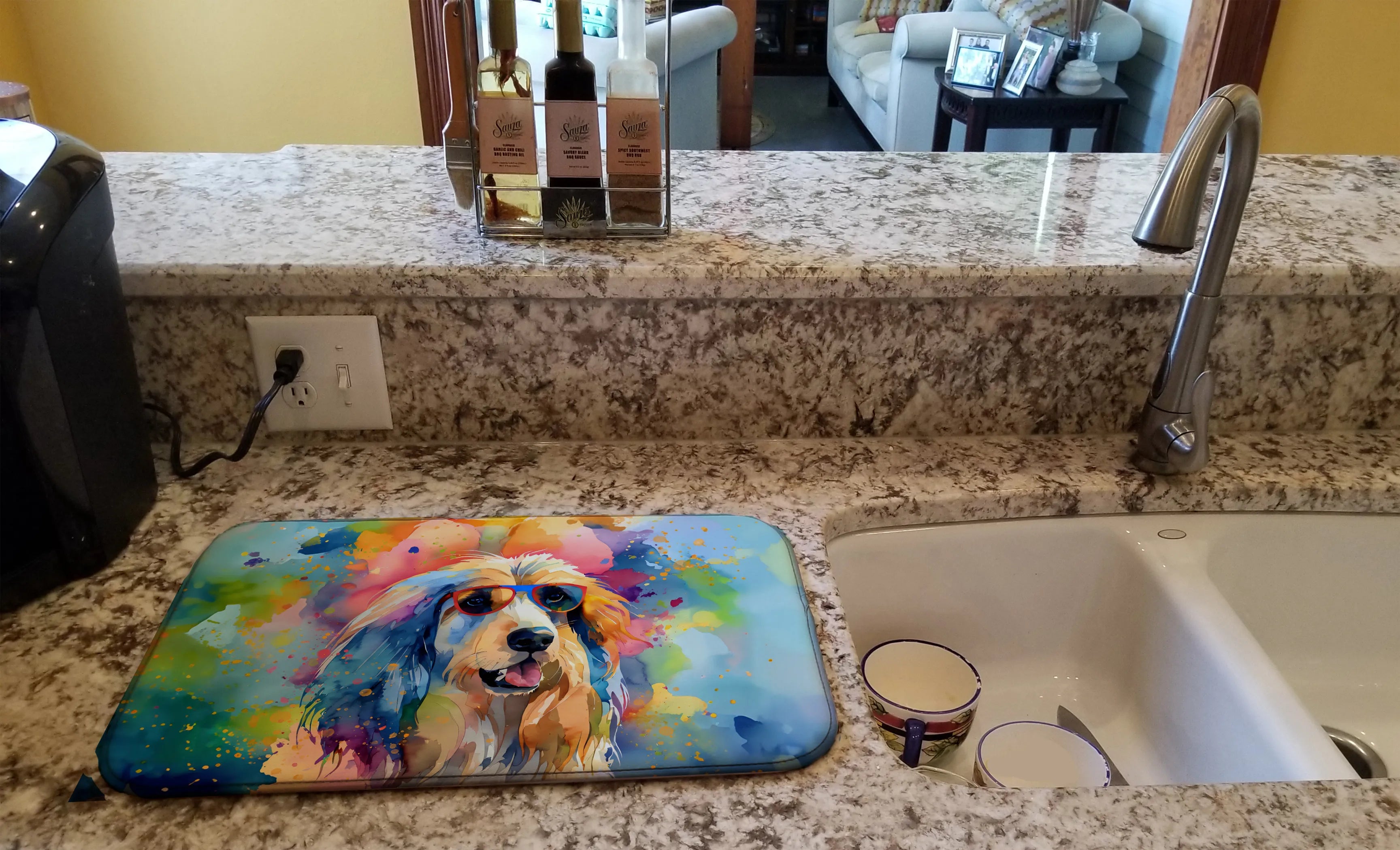 Hippie Dawg Dish Drying Mat - Size: 14  X 21" | Pack Of: 1 | Collection name: Hippie dawg