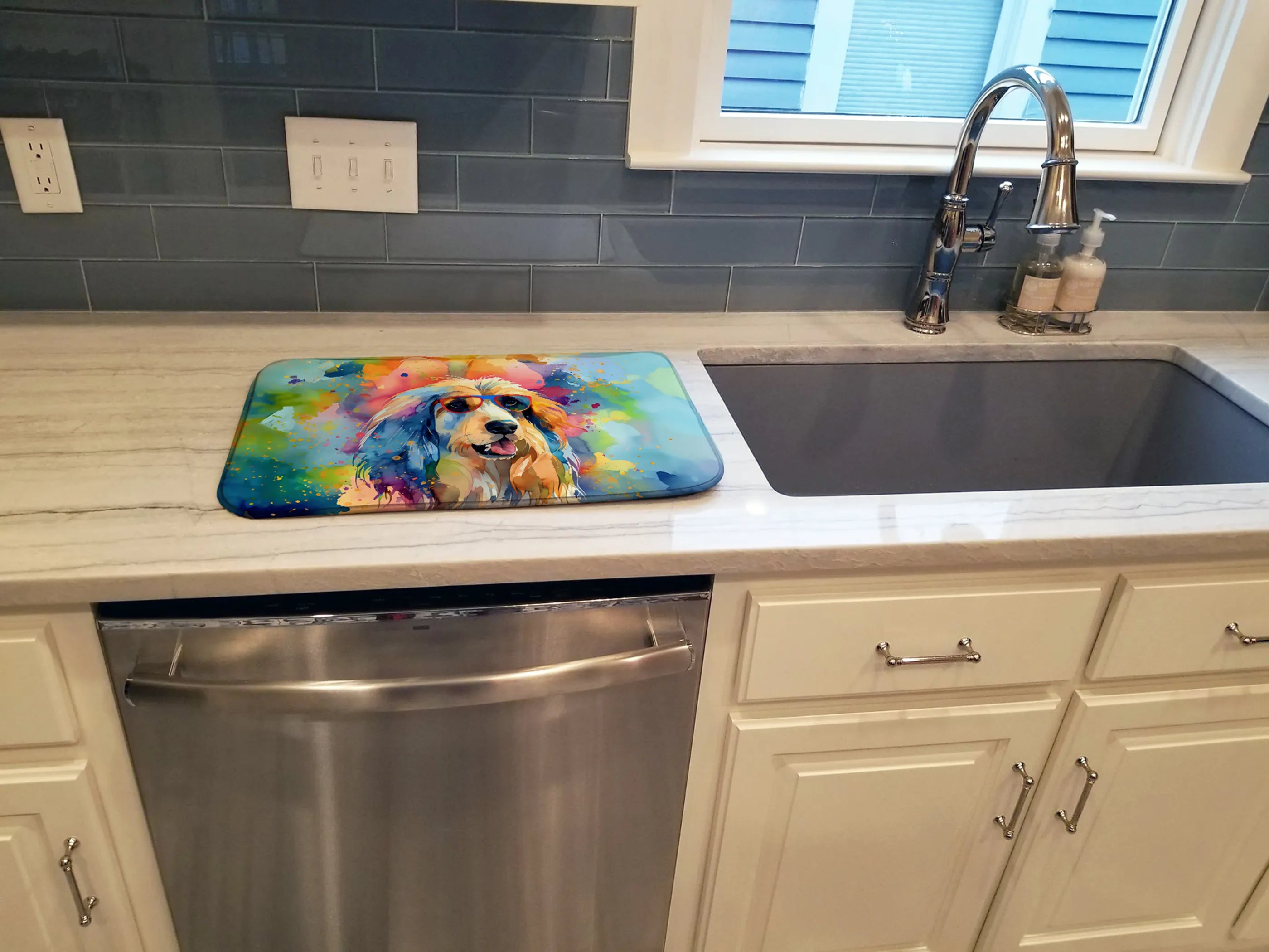 Hippie Dawg Dish Drying Mat - Size: 14  X 21" | Pack Of: 1 | Collection name: Hippie dawg