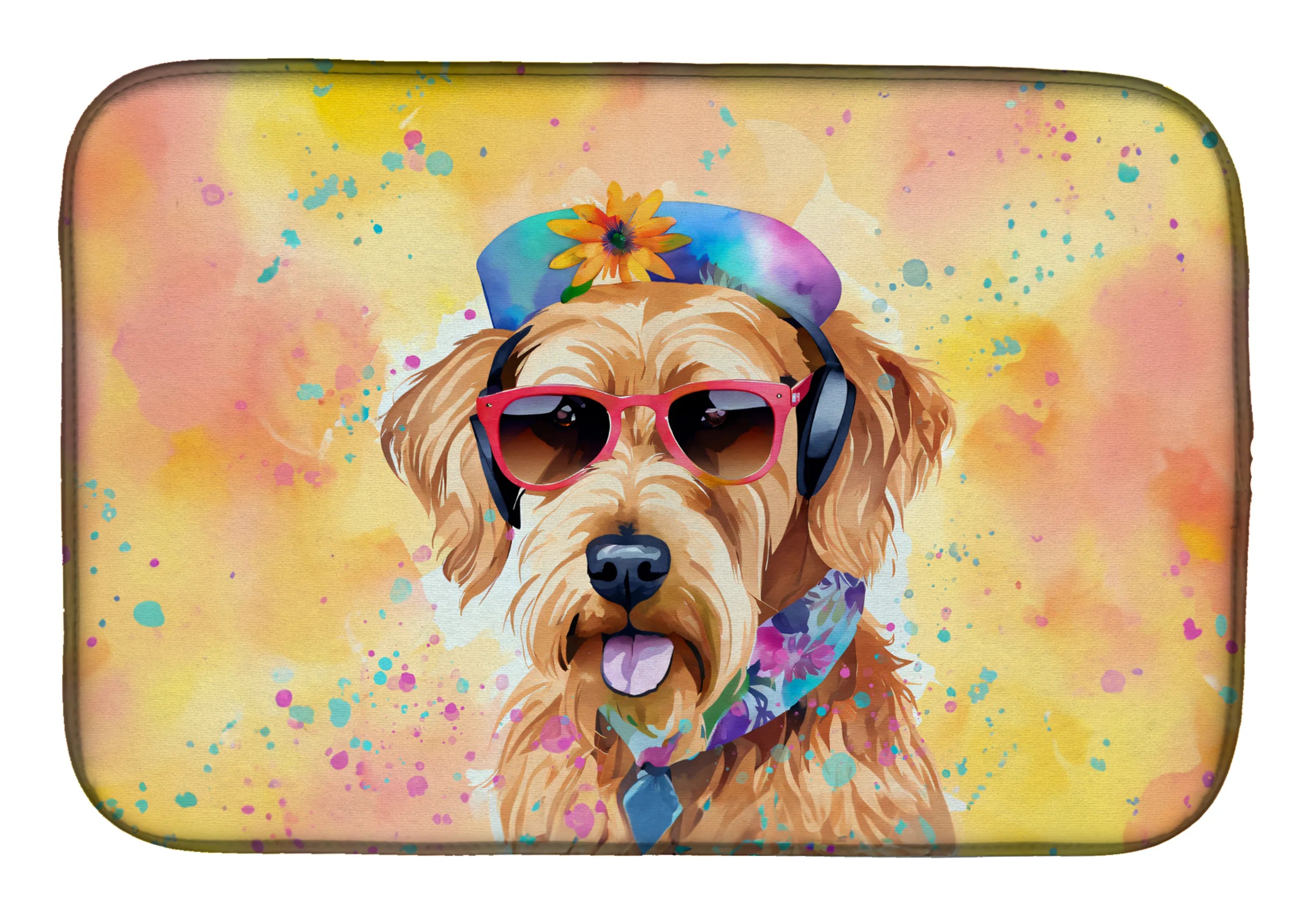 Hippie Dawg Dish Drying Mat - Size: 14  X 21" | Pack Of: 1 | Collection name: Hippie dawg