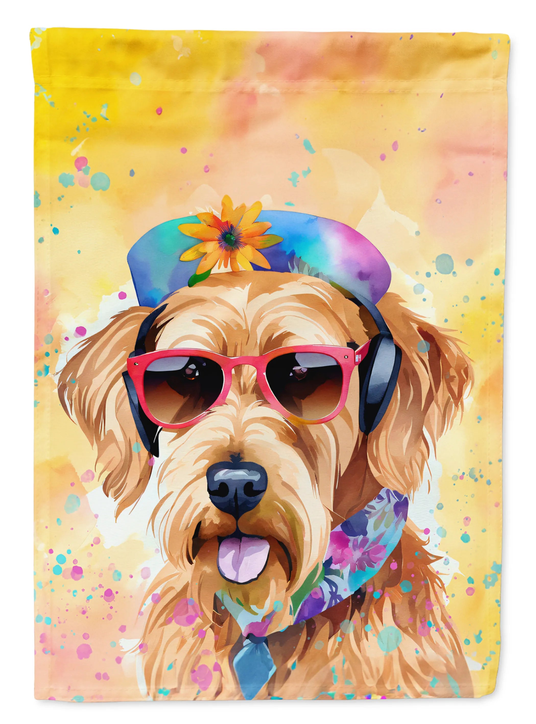 Hippie Dawg Decorative Flag - Size: GARDEN SIZE | Pack Of: 1 | Collection name: Hippie dawg