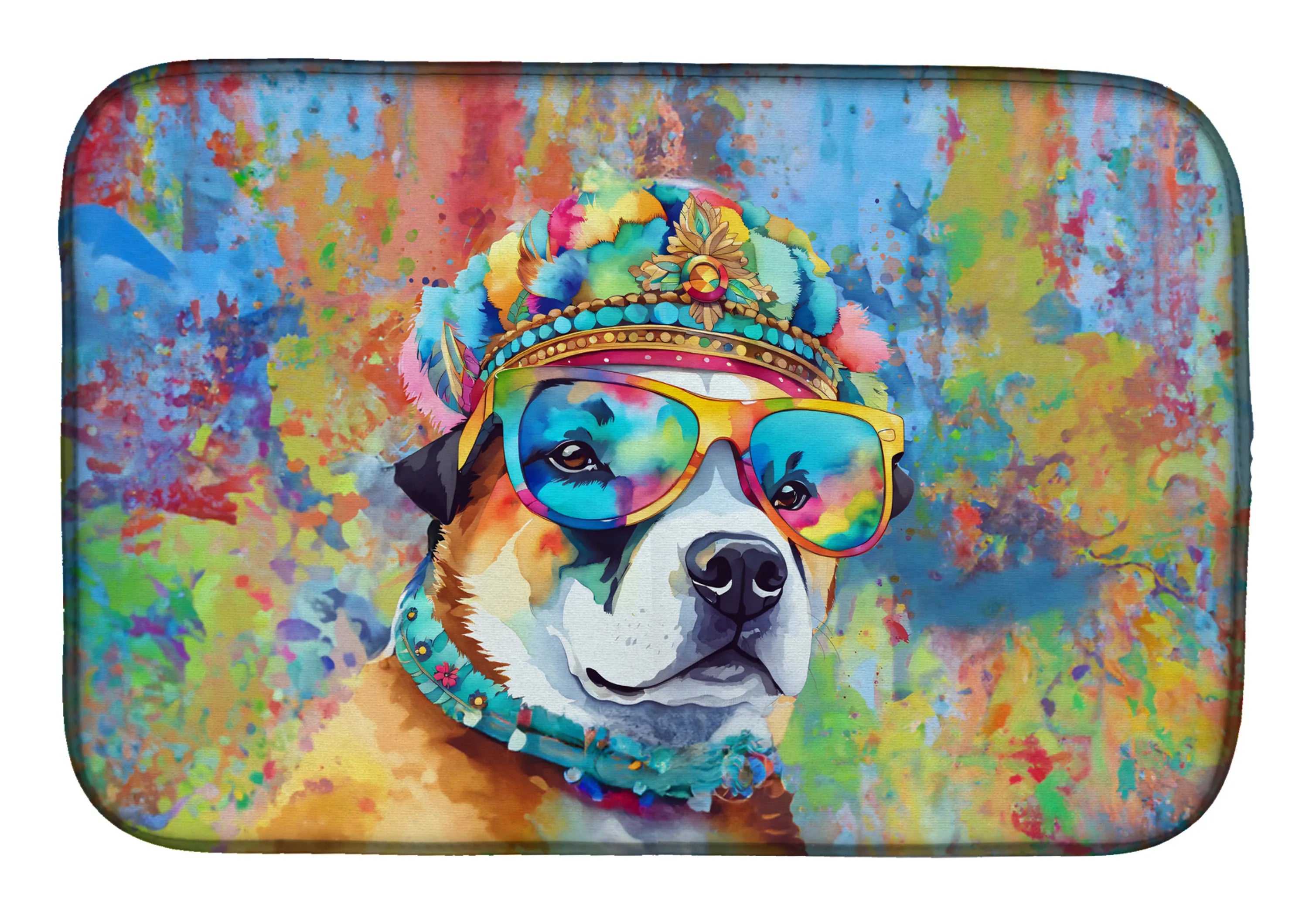 Hippie Dawg Dish Drying Mat - Size: 14  X 21" | Pack Of: 1 | Collection name: Hippie dawg