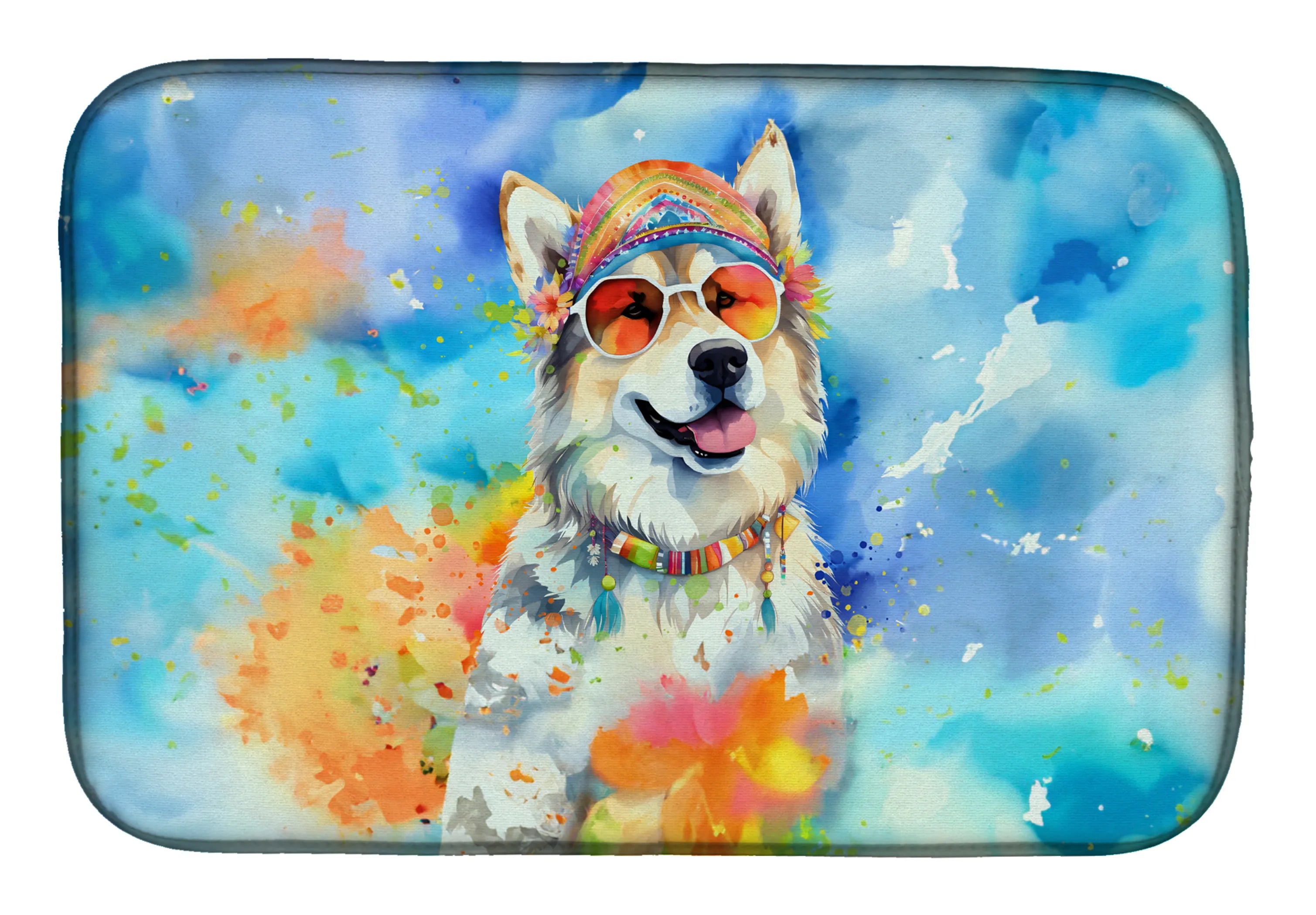 Hippie Dawg Dish Drying Mat - Size: 14  X 21" | Pack Of: 1 | Collection name: Hippie dawg