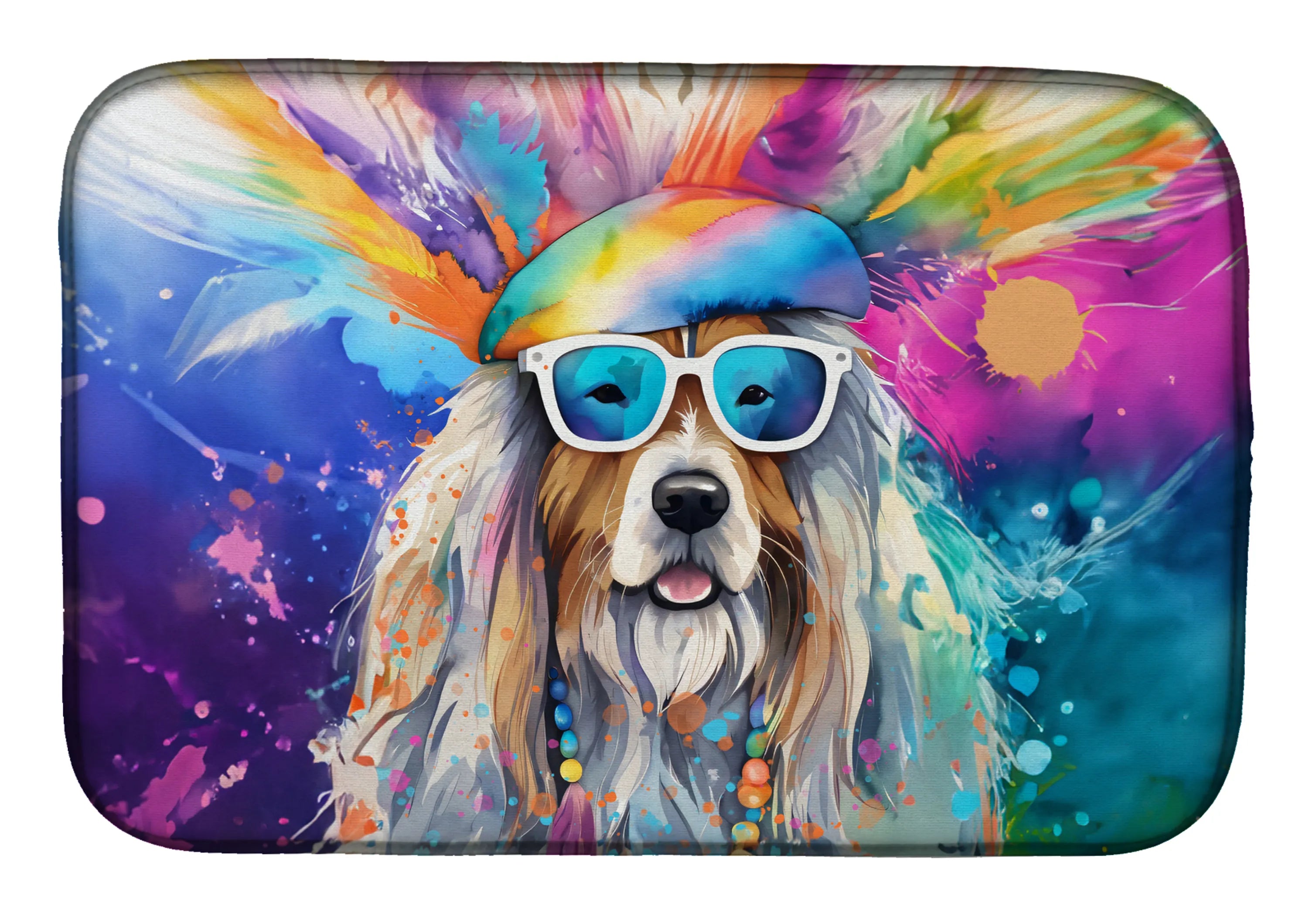 Hippie Dawg Dish Drying Mat - Size: 14  X 21" | Pack Of: 1 | Collection name: Hippie dawg