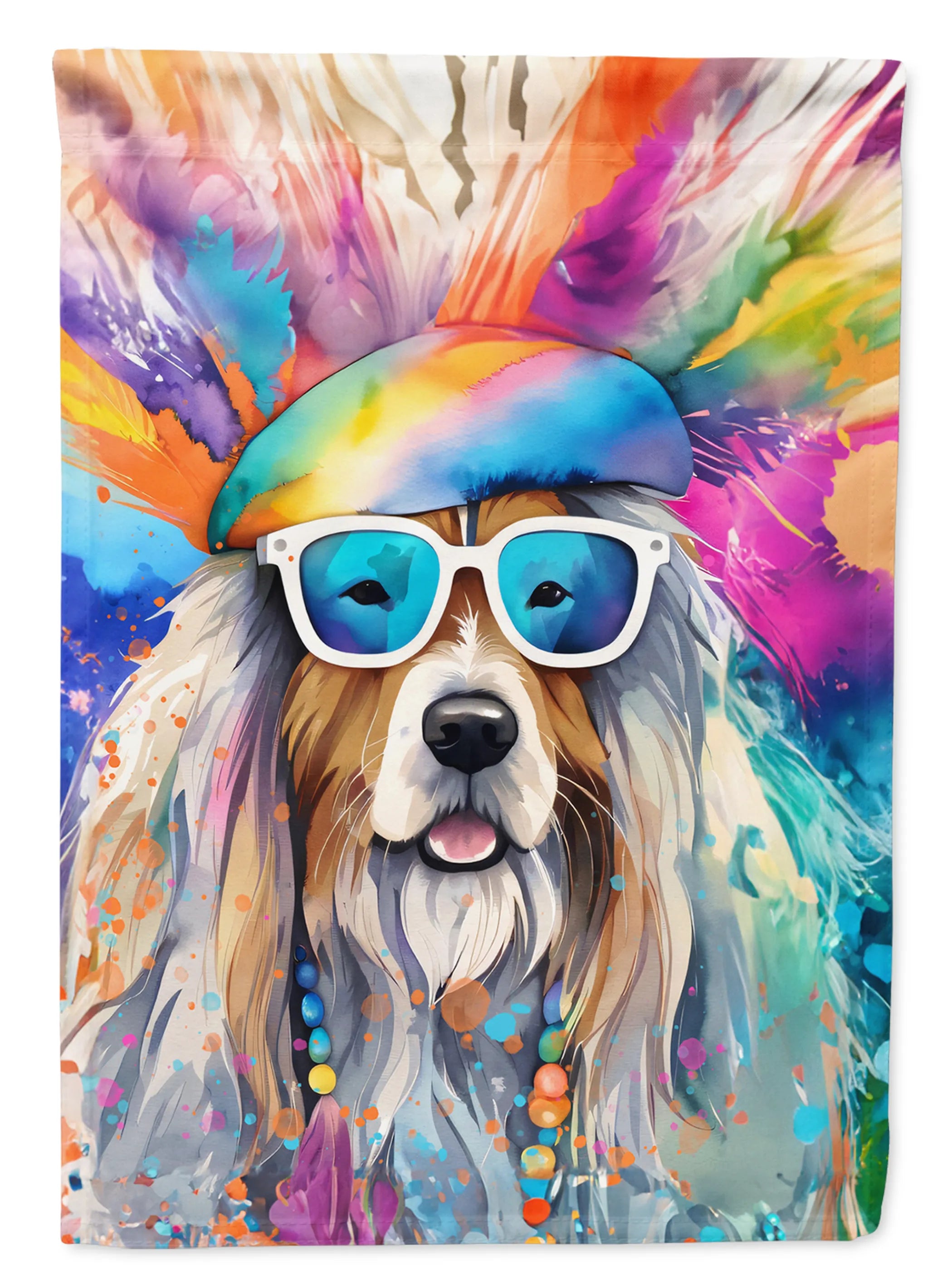 Hippie Dawg Decorative Flag - Size: GARDEN SIZE | Pack Of: 1 | Collection name: Hippie dawg