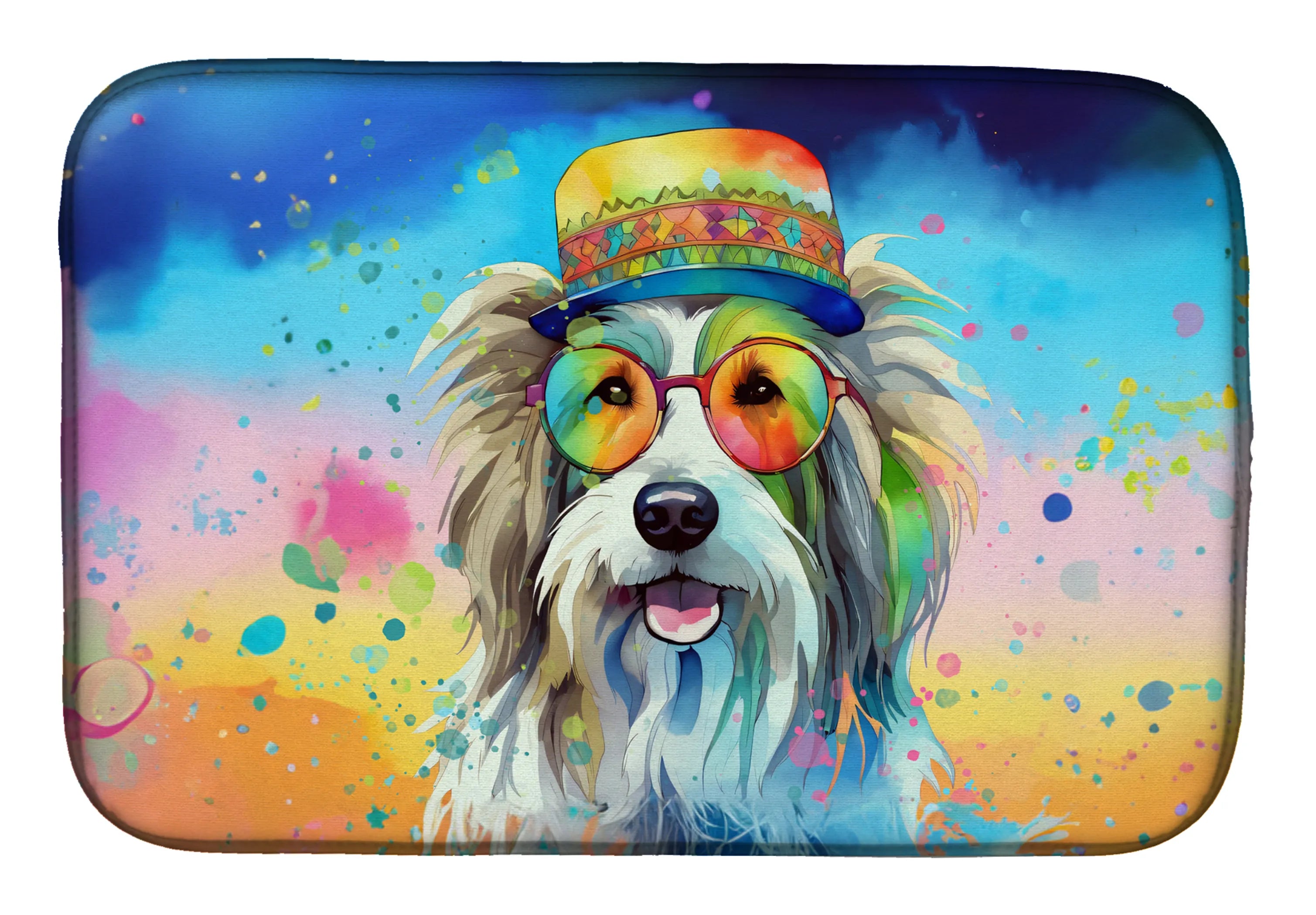 Hippie Dawg Dish Drying Mat - Size: 14  X 21" | Pack Of: 1 | Collection name: Hippie dawg