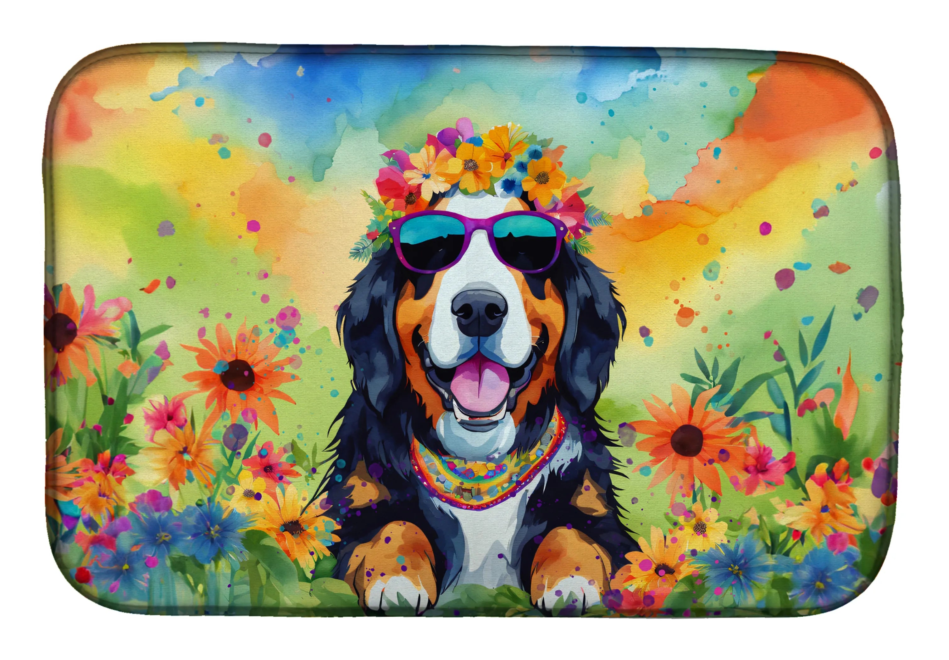 Hippie Dawg Dish Drying Mat - Size: 14  X 21" | Pack Of: 1 | Collection name: Hippie dawg