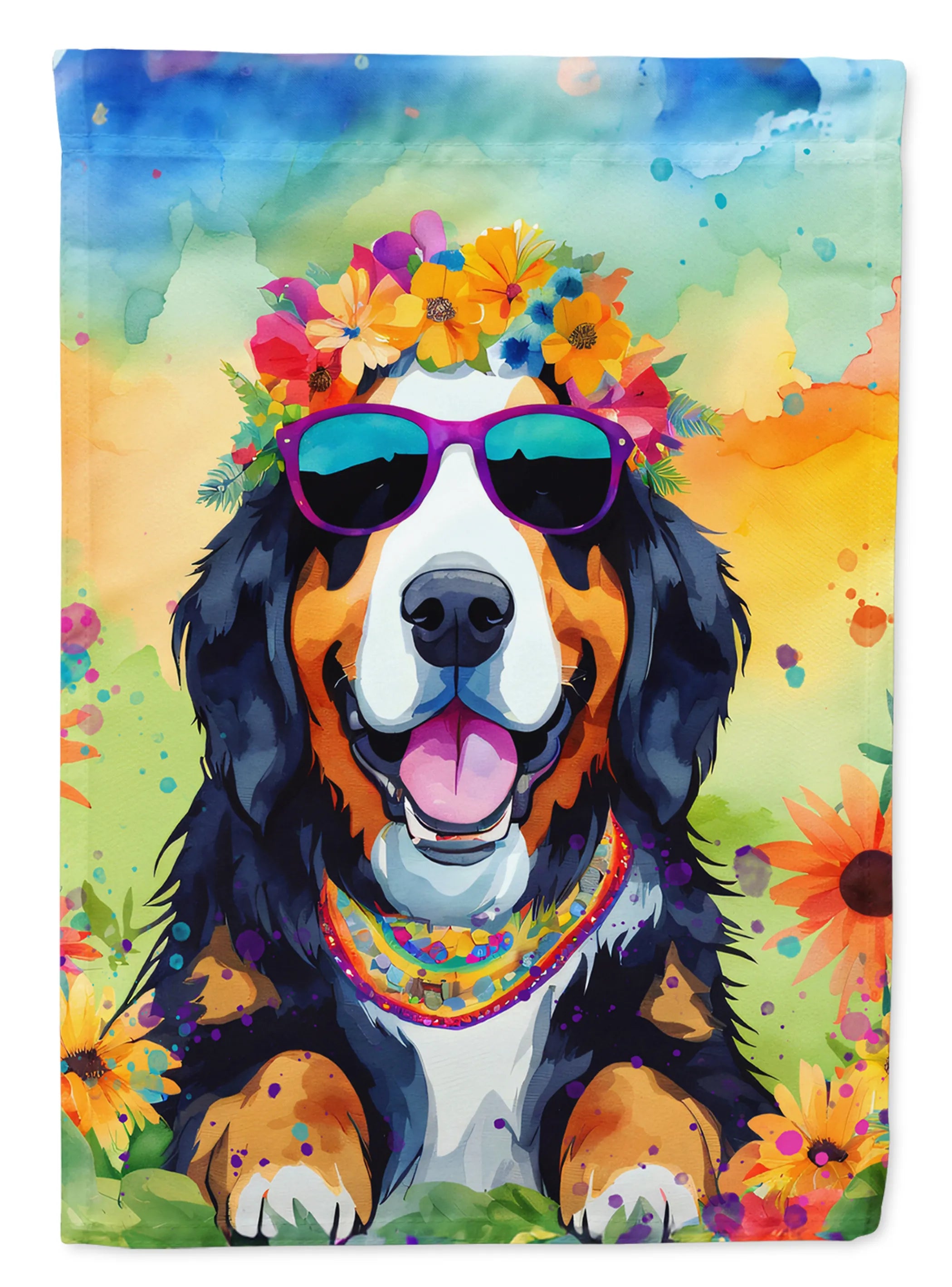 Hippie Dawg Decorative Flag - Size: GARDEN SIZE | Pack Of: 1 | Collection name: Hippie dawg