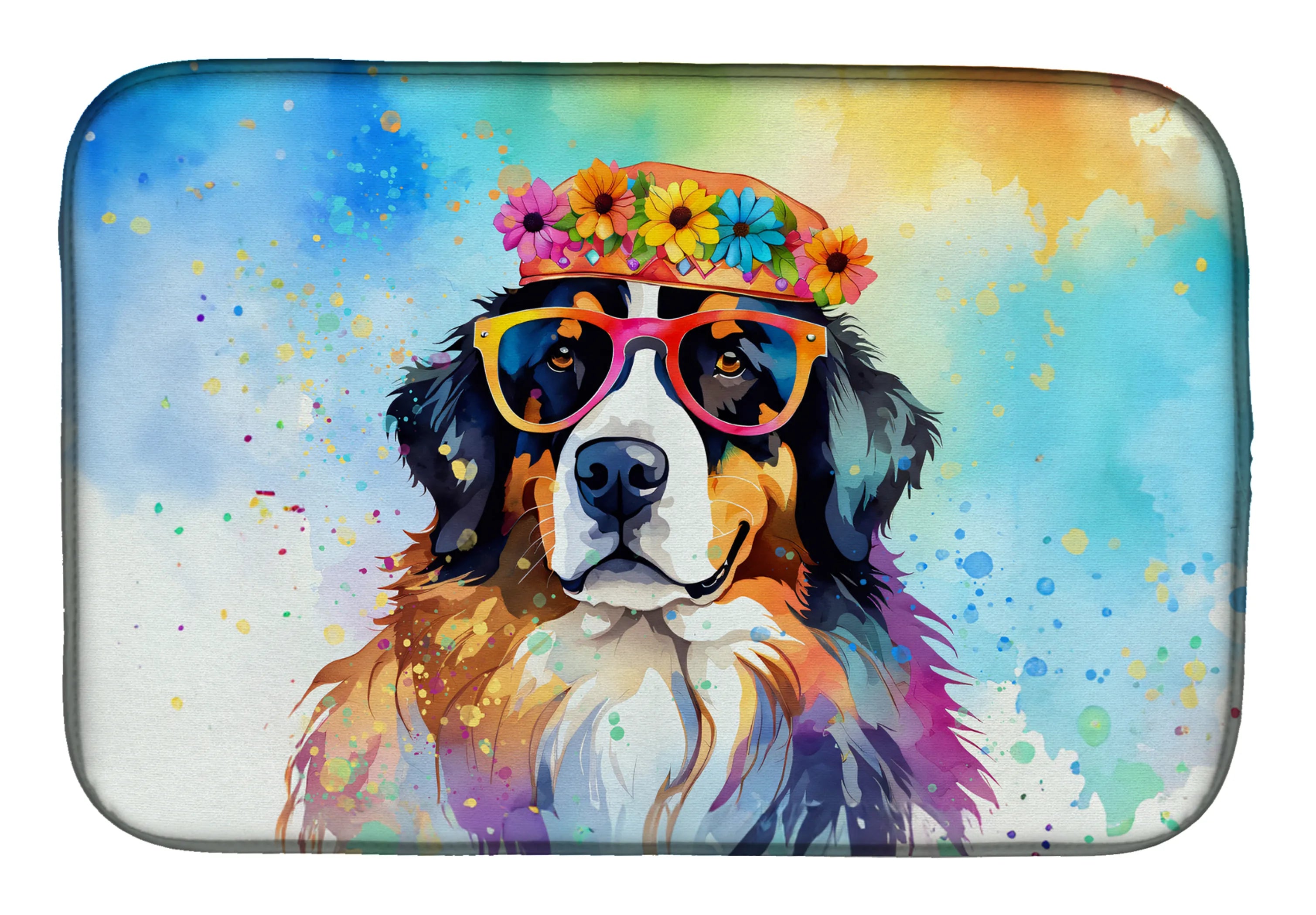 Hippie Dawg Dish Drying Mat - Size: 14  X 21" | Pack Of: 1 | Collection name: Hippie dawg