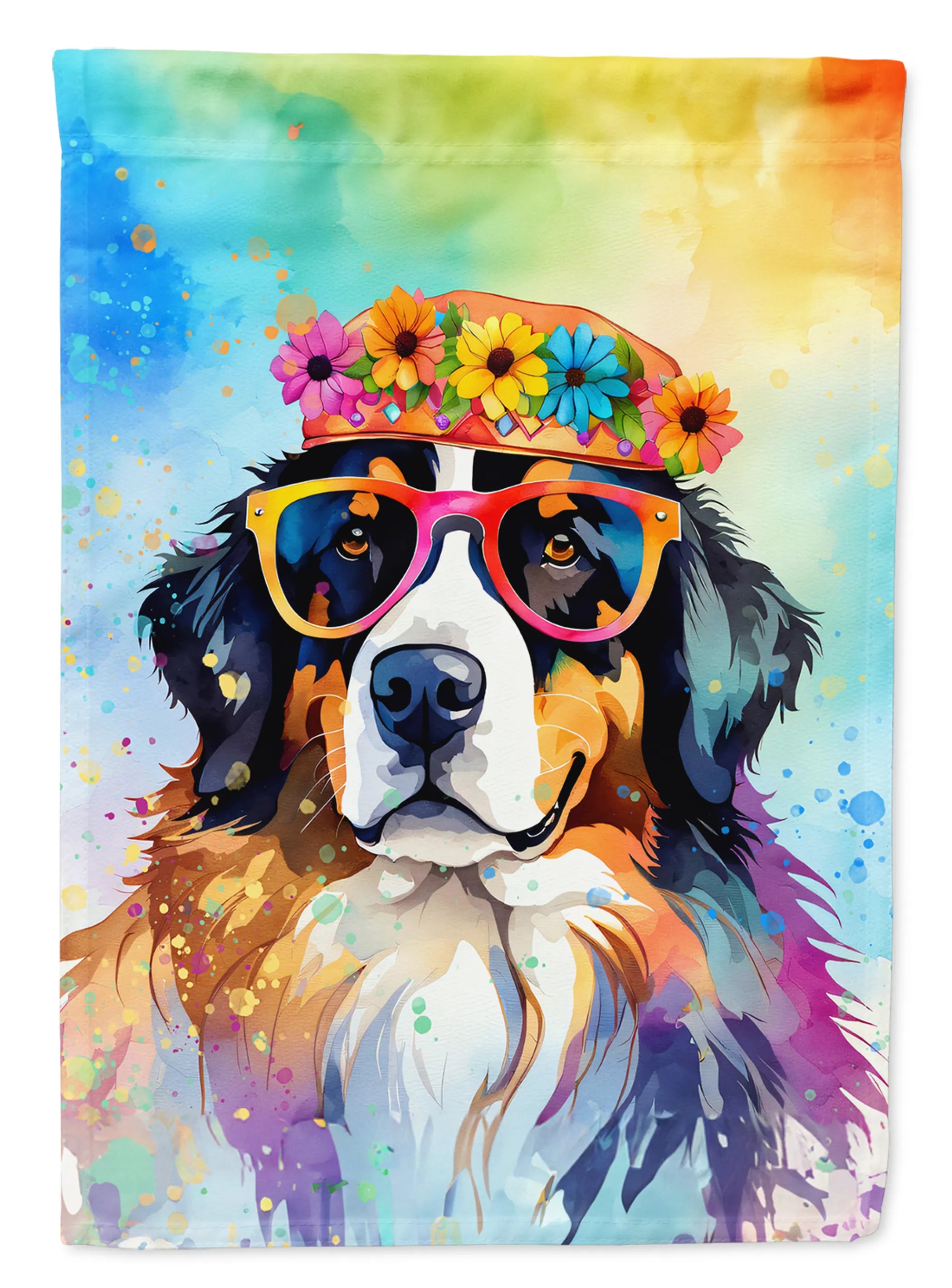 Hippie Dawg Decorative Flag - Size: GARDEN SIZE | Pack Of: 1 | Collection name: Hippie dawg