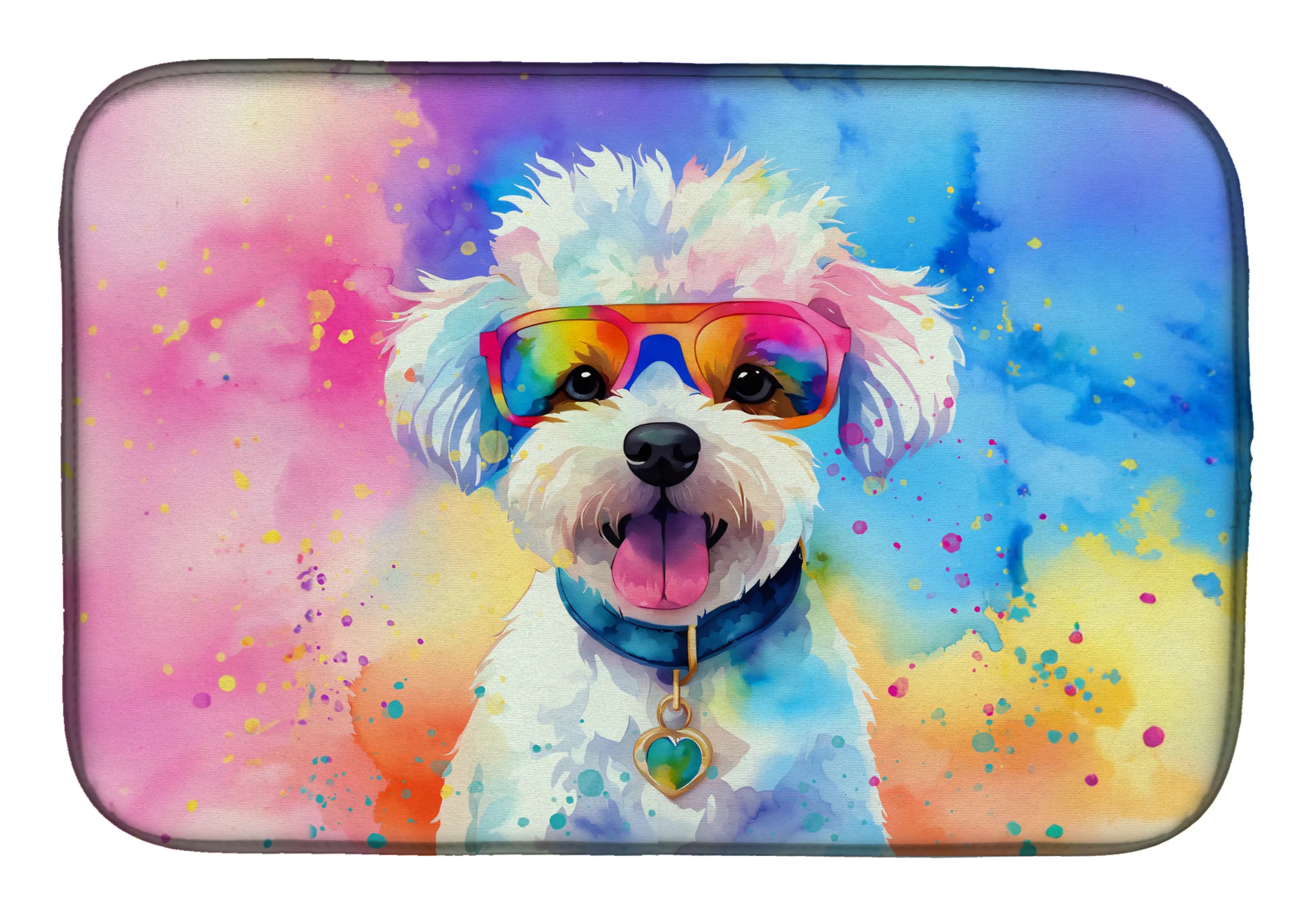Hippie Dawg Dish Drying Mat - Size: 14  X 21" | Pack Of: 1 | Collection name: Hippie dawg