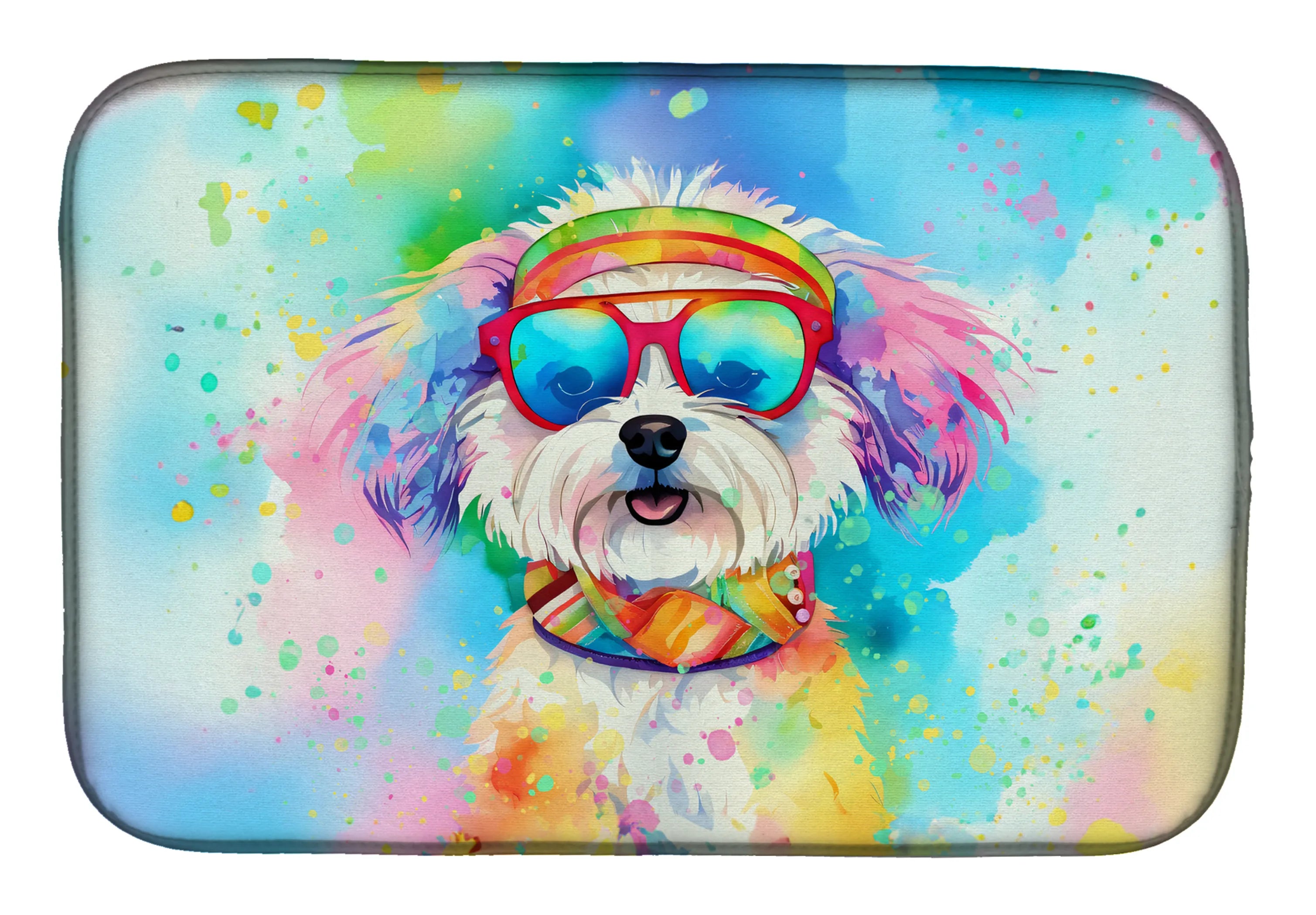 Hippie Dawg Dish Drying Mat - Size: 14  X 21" | Pack Of: 1 | Collection name: Hippie dawg