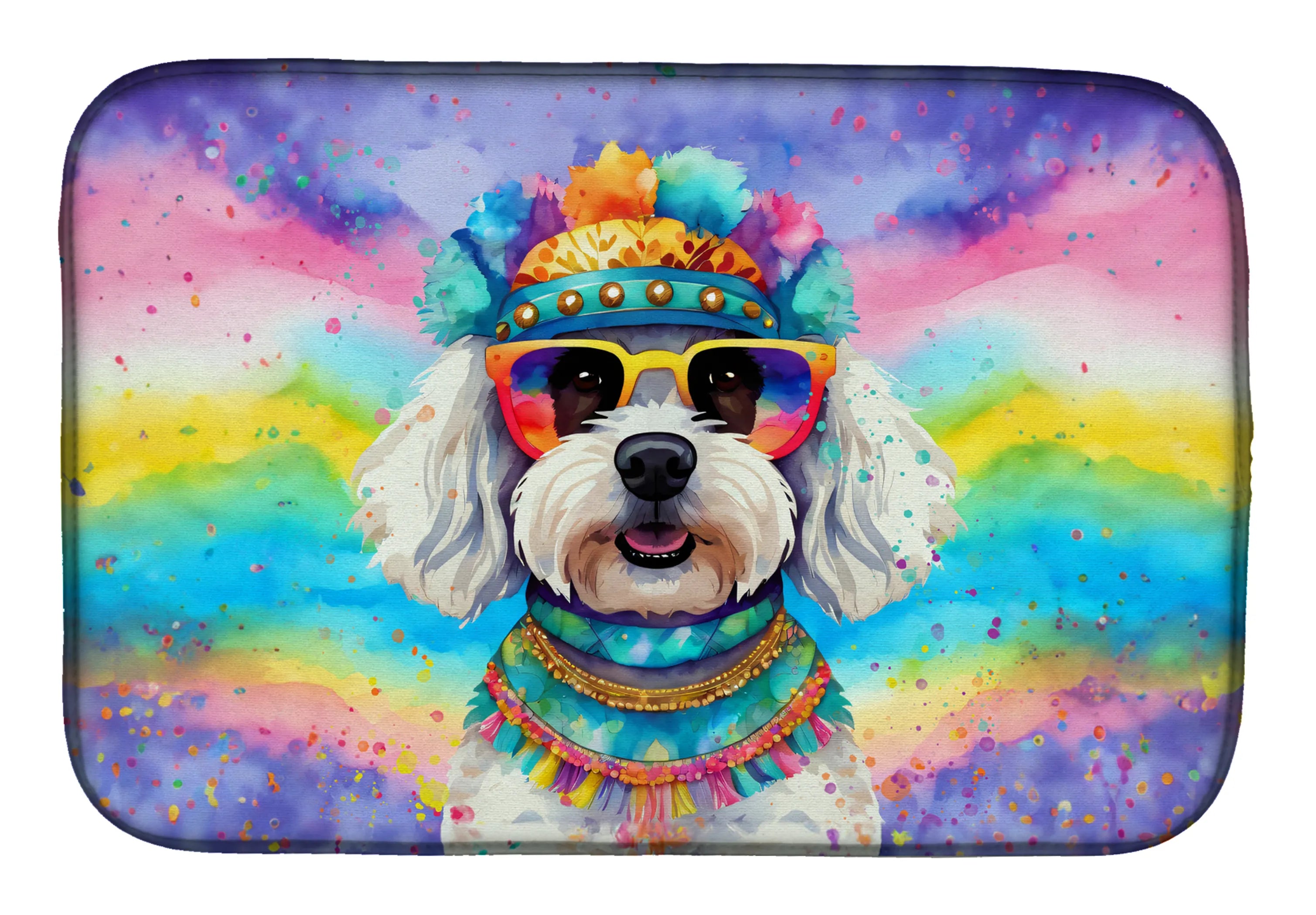 Hippie Dawg Dish Drying Mat - Size: 14  X 21" | Pack Of: 1 | Collection name: Hippie dawg