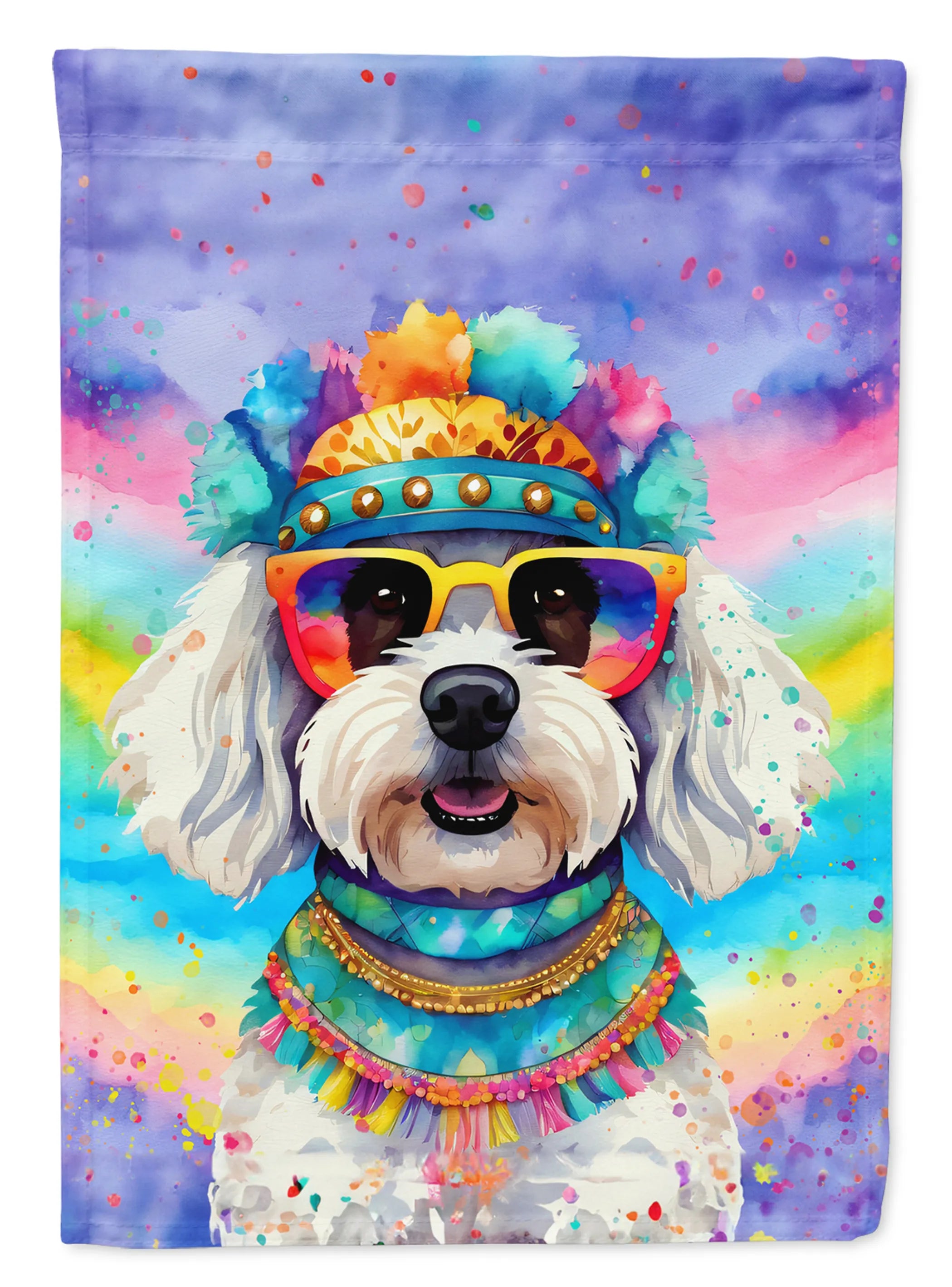 Hippie Dawg Decorative Flag - Size: GARDEN SIZE | Pack Of: 1 | Collection name: Hippie dawg