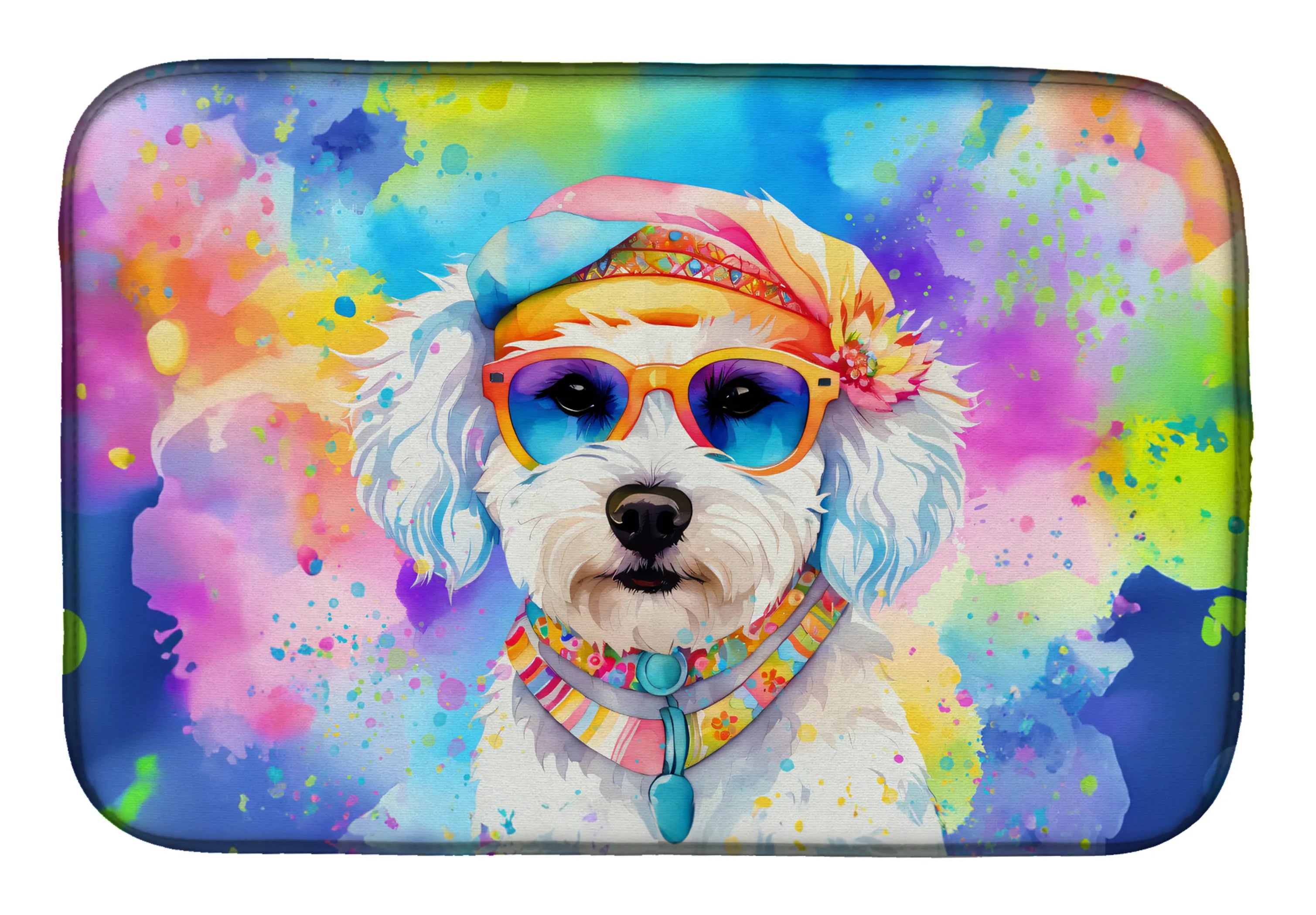 Hippie Dawg Dish Drying Mat - Size: 14  X 21" | Pack Of: 1 | Collection name: Hippie dawg