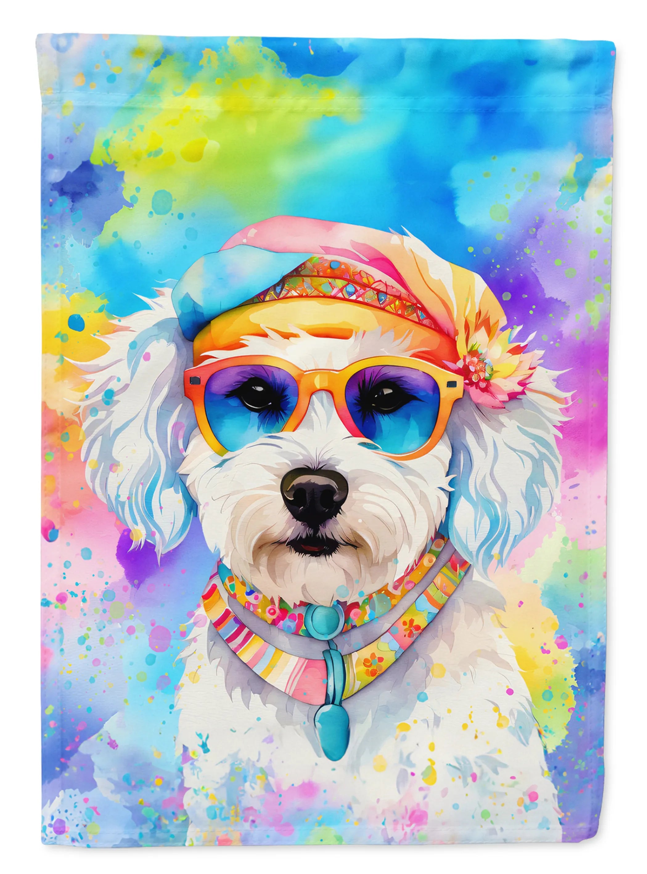 Hippie Dawg Decorative Flag - Size: GARDEN SIZE | Pack Of: 1 | Collection name: Hippie dawg