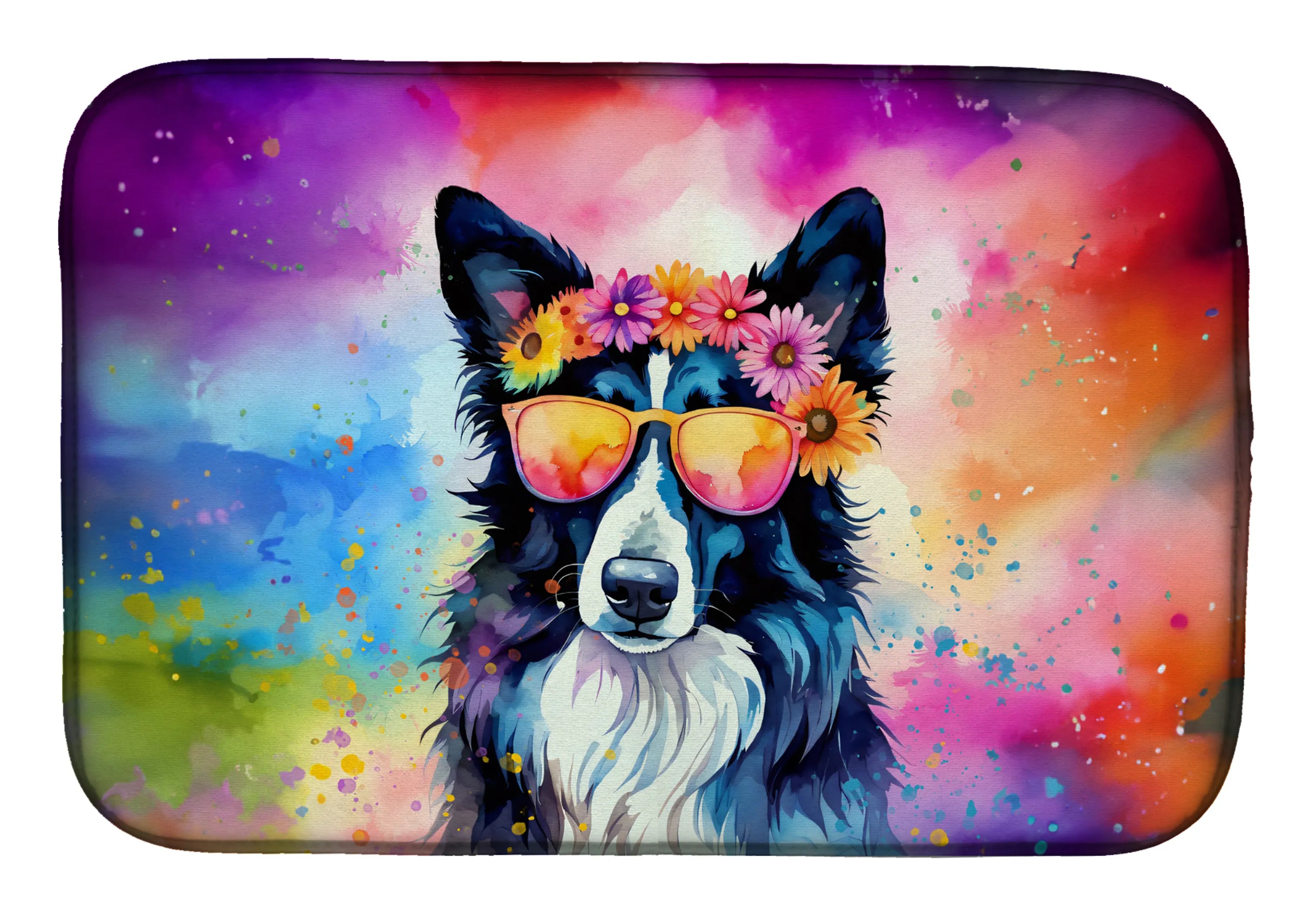 Hippie Dawg Dish Drying Mat - Size: 14  X 21" | Pack Of: 1 | Collection name: Hippie dawg