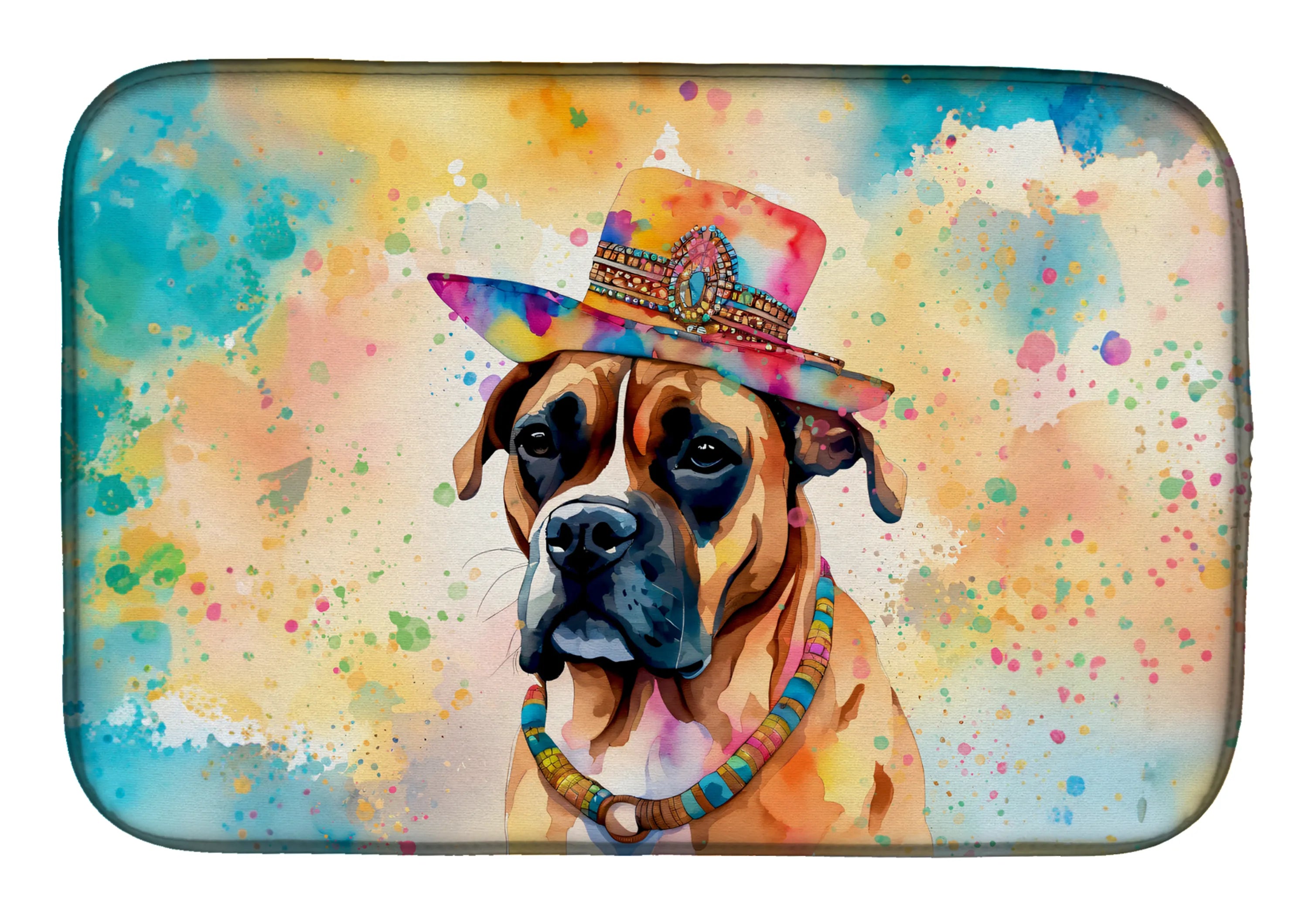 Hippie Dawg Dish Drying Mat - Size: 14  X 21" | Pack Of: 1 | Collection name: Hippie dawg