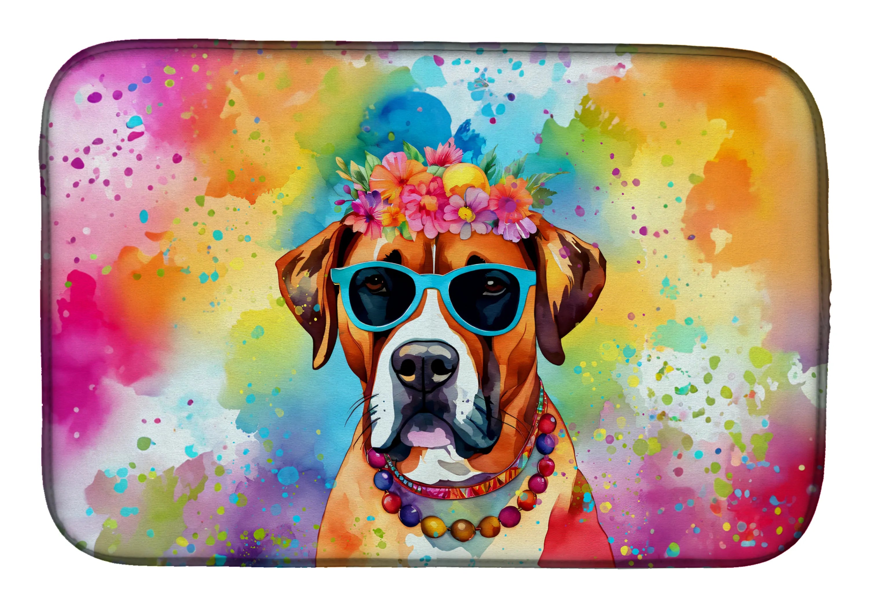 Hippie Dawg Dish Drying Mat - Size: 14  X 21" | Pack Of: 1 | Collection name: Hippie dawg