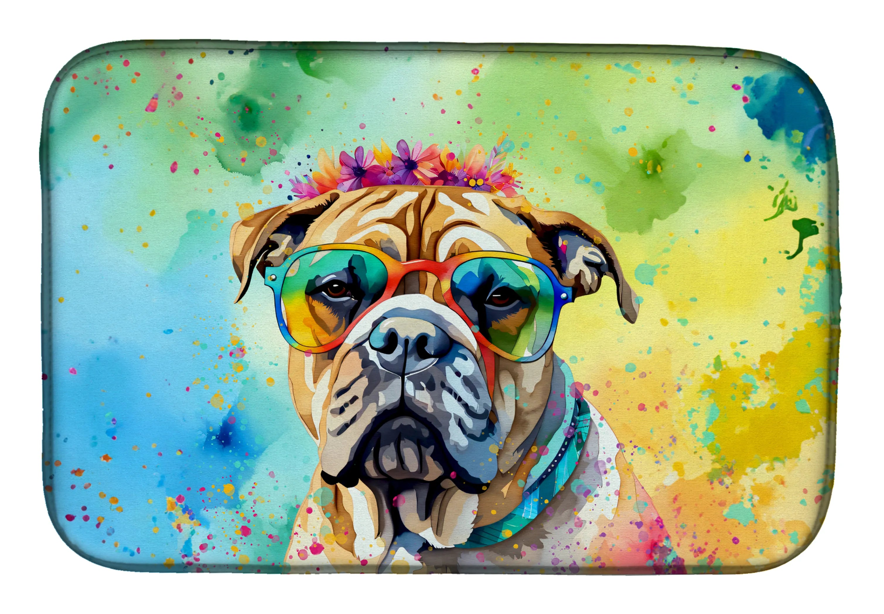 Hippie Dawg Dish Drying Mat - Size: 14  X 21" | Pack Of: 1 | Collection name: Hippie dawg