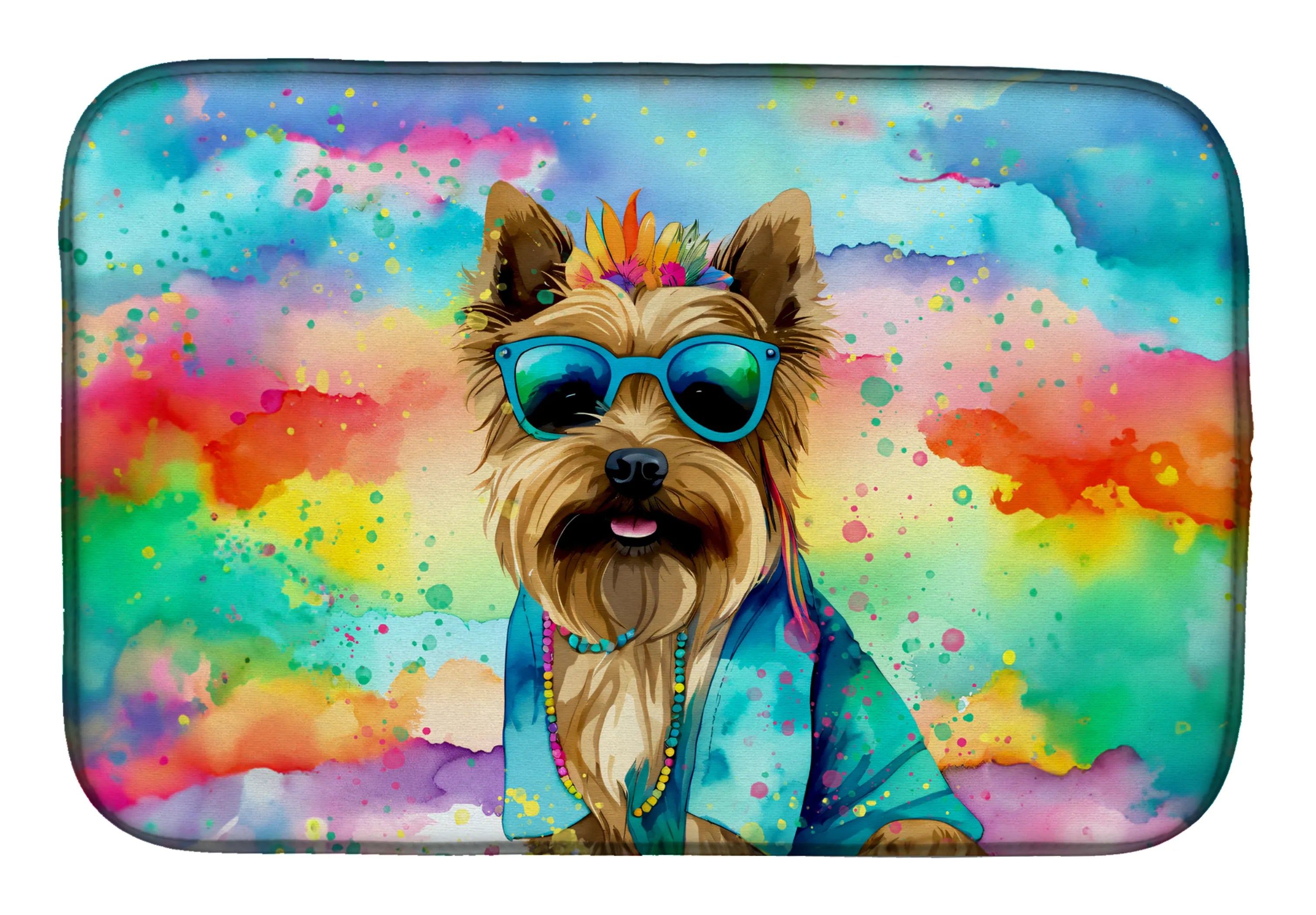 Hippie Dawg Dish Drying Mat - Size: 14  X 21" | Pack Of: 1 | Collection name: Hippie dawg