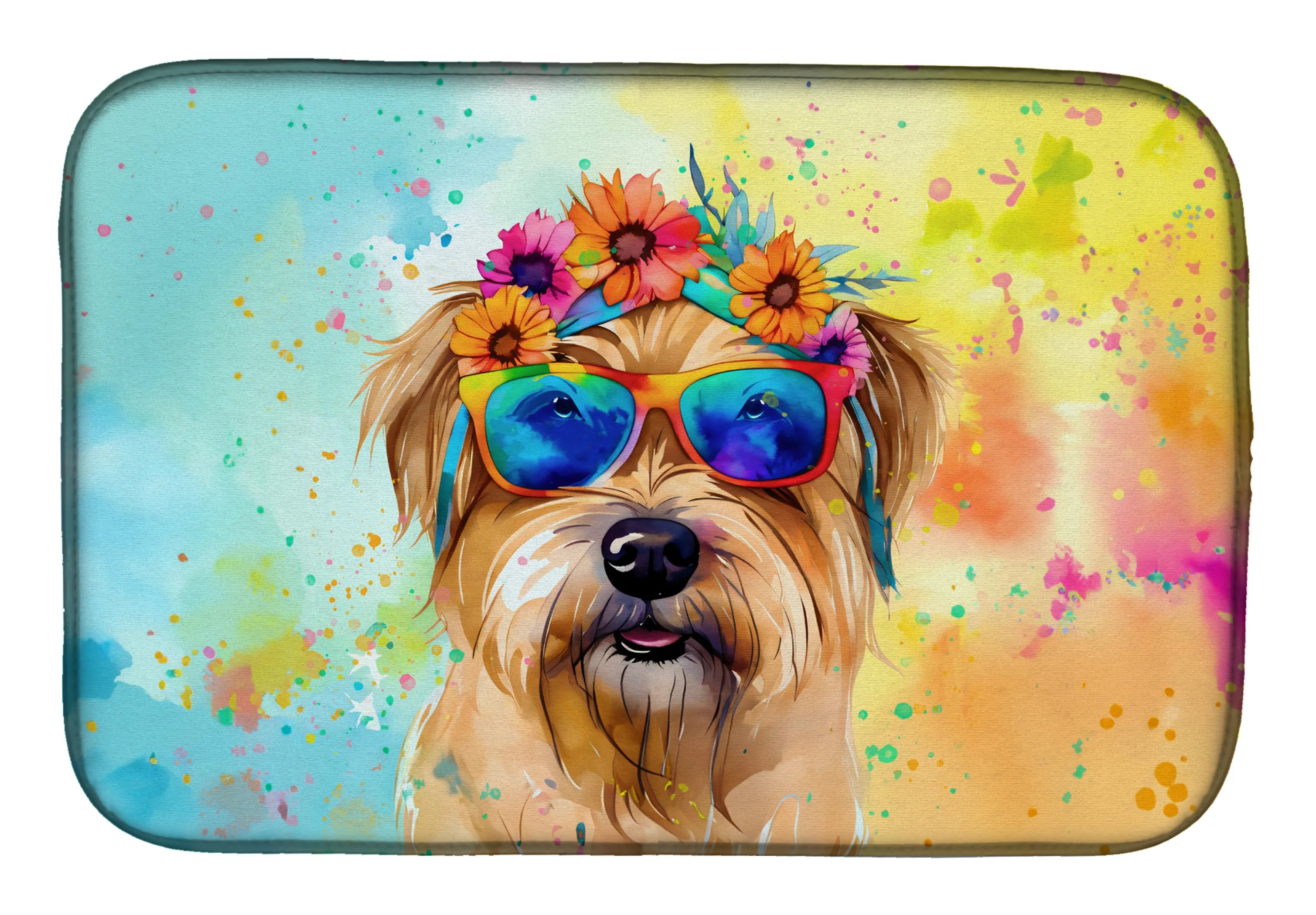 Hippie Dawg Dish Drying Mat - Size: 14  X 21" | Pack Of: 1 | Collection name: Hippie dawg