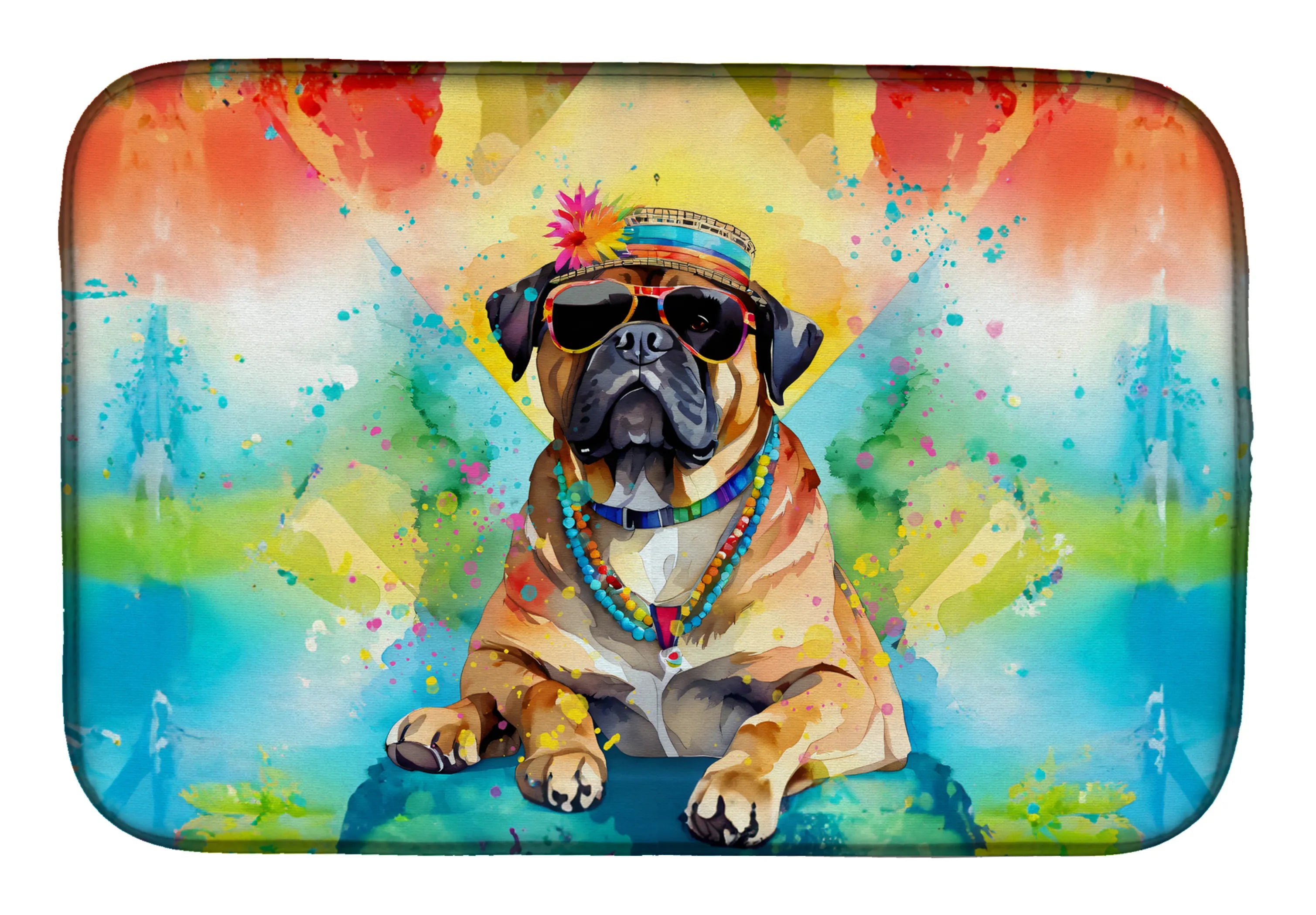Hippie Dawg Dish Drying Mat - Size: 14  X 21" | Pack Of: 1 | Collection name: Hippie dawg