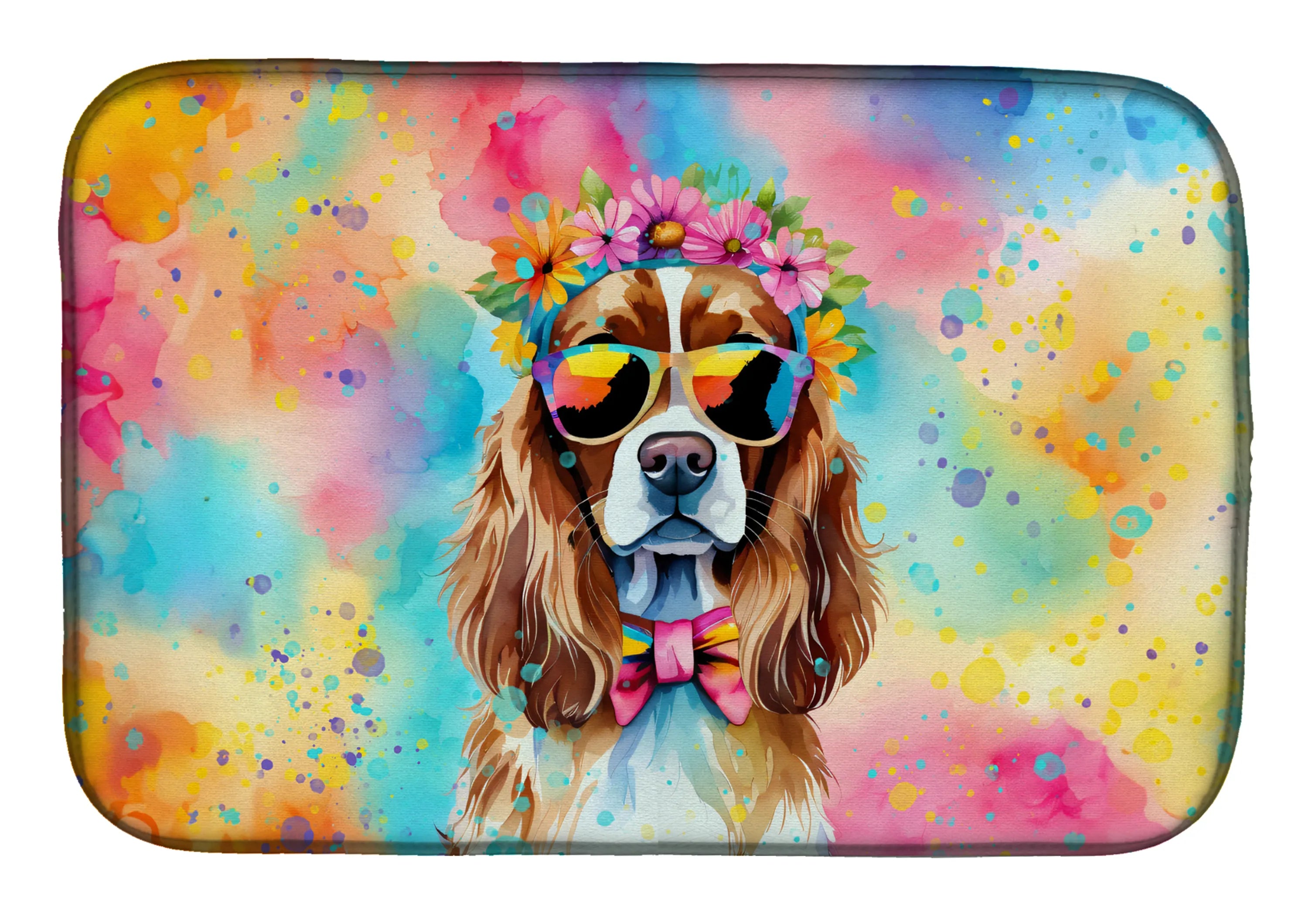 Hippie Dawg Dish Drying Mat - Size: 14  X 21" | Pack Of: 1 | Collection name: Hippie dawg