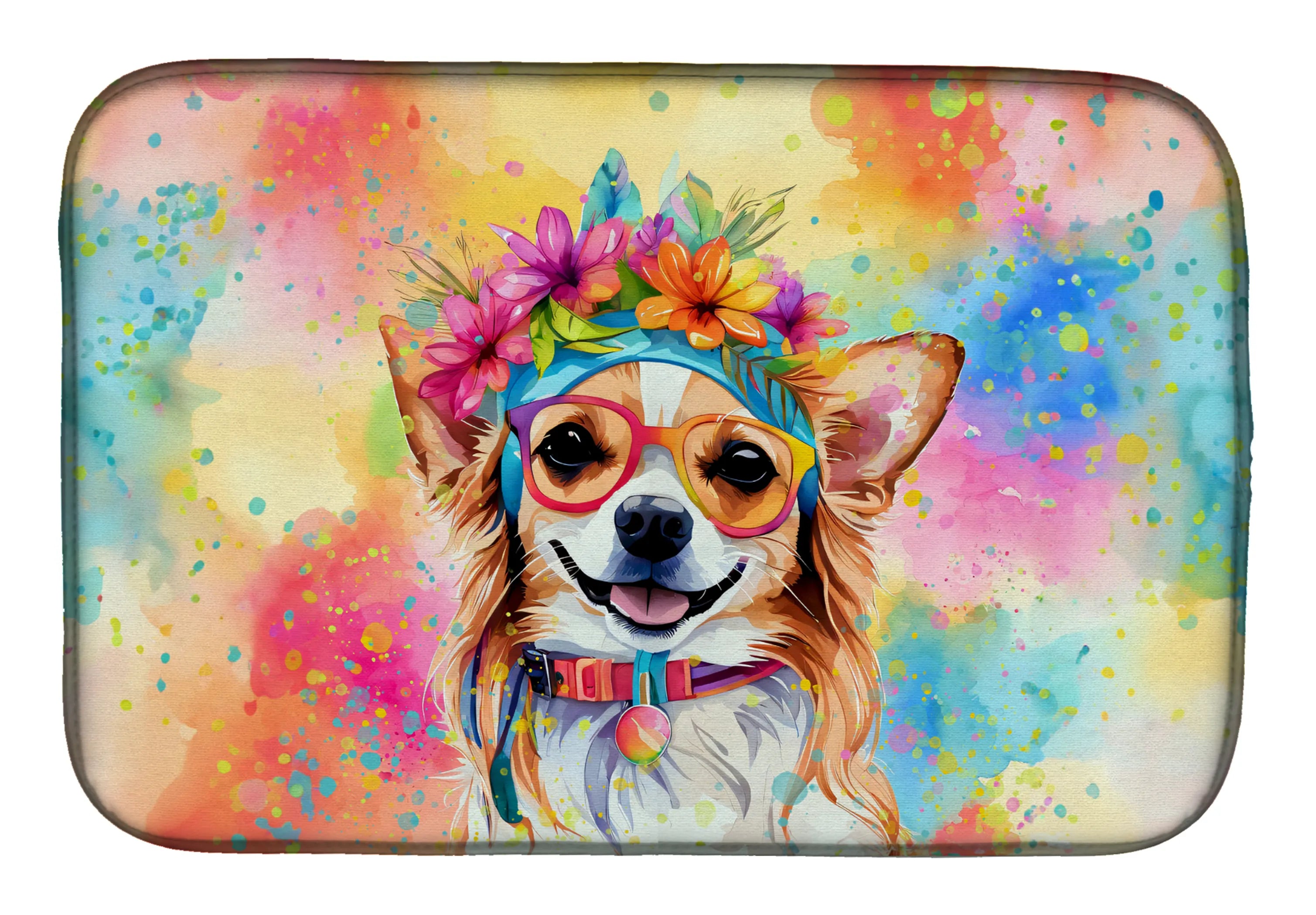 Hippie Dawg Dish Drying Mat - Size: 14  X 21" | Pack Of: 1 | Collection name: Hippie dawg