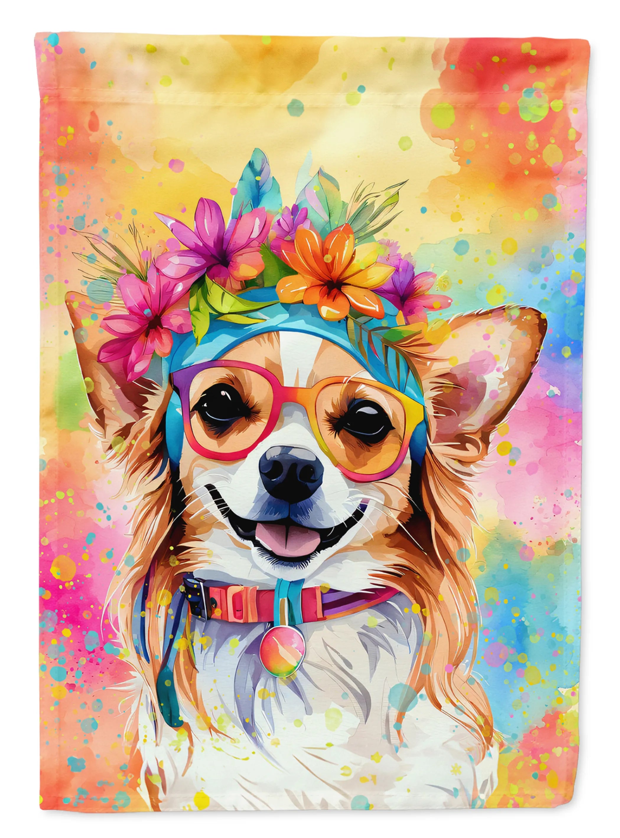 Hippie Dawg Decorative Flag - Size: GARDEN SIZE | Pack Of: 1 | Collection name: Hippie dawg
