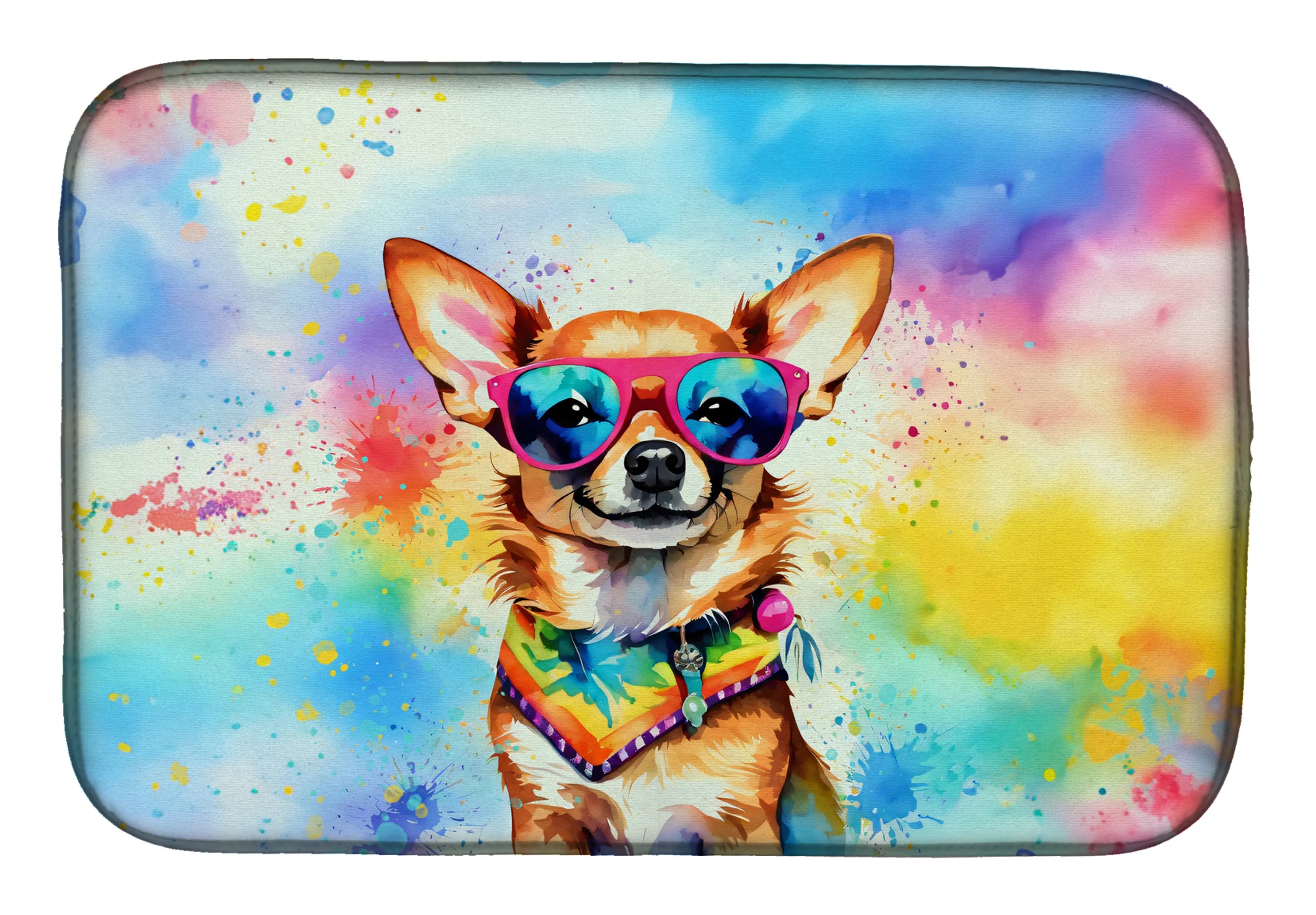 Hippie Dawg Dish Drying Mat - Size: 14  X 21" | Pack Of: 1 | Collection name: Hippie dawg
