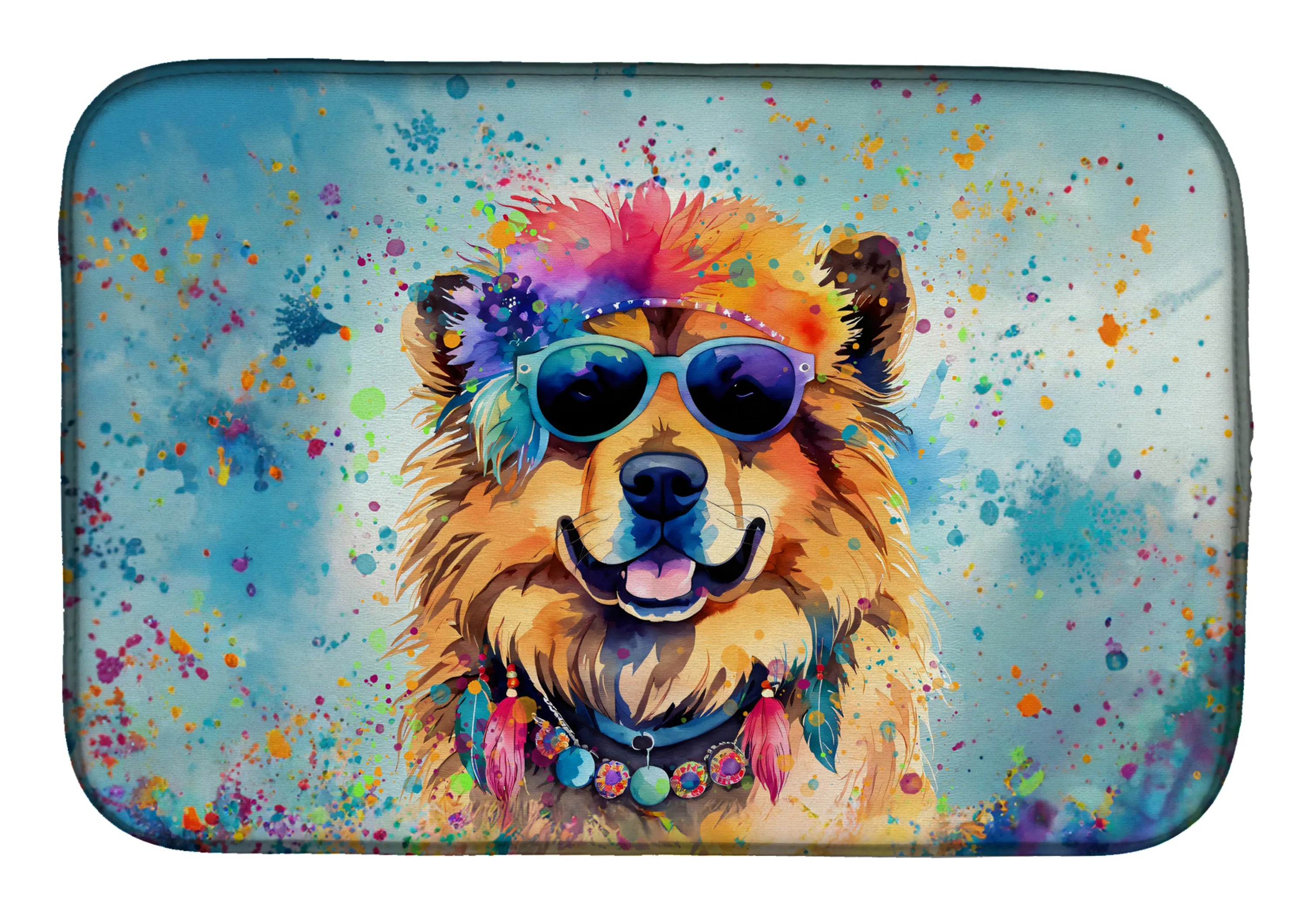 Hippie Dawg Dish Drying Mat - Size: 14  X 21" | Pack Of: 1 | Collection name: Hippie dawg