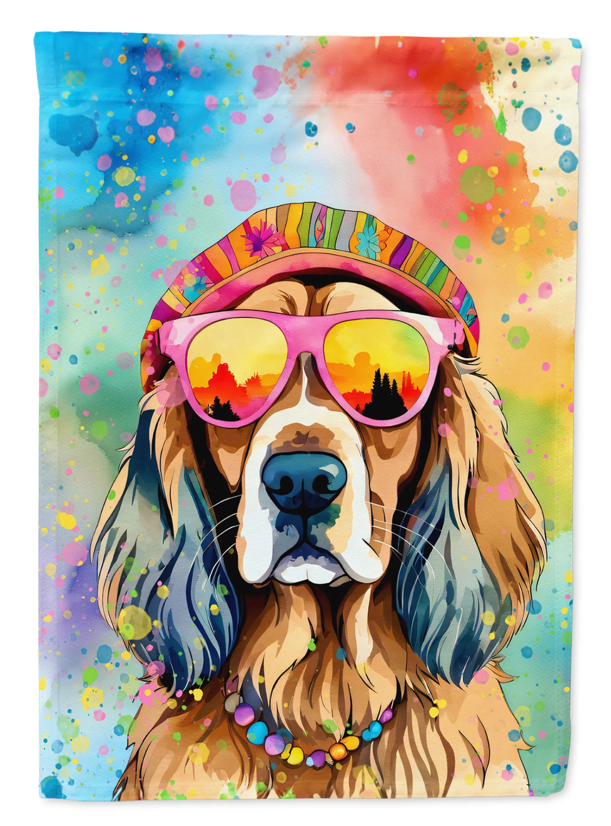 Hippie Dawg Decorative Flag - Size: GARDEN SIZE | Pack Of: 1 | Collection name: Hippie dawg