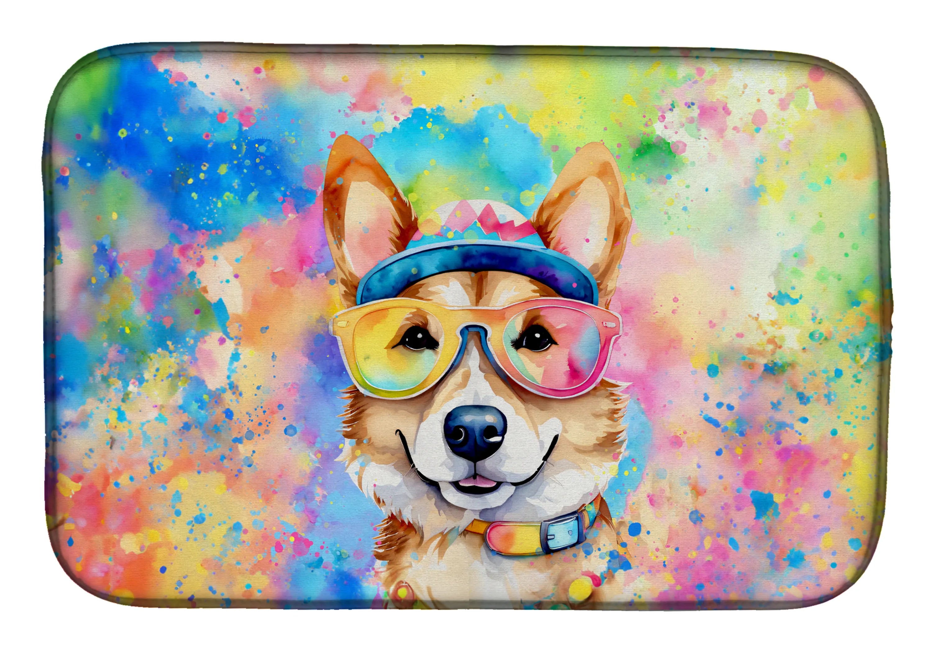 Hippie Dawg Dish Drying Mat - Size: 14  X 21" | Pack Of: 1 | Collection name: Hippie dawg