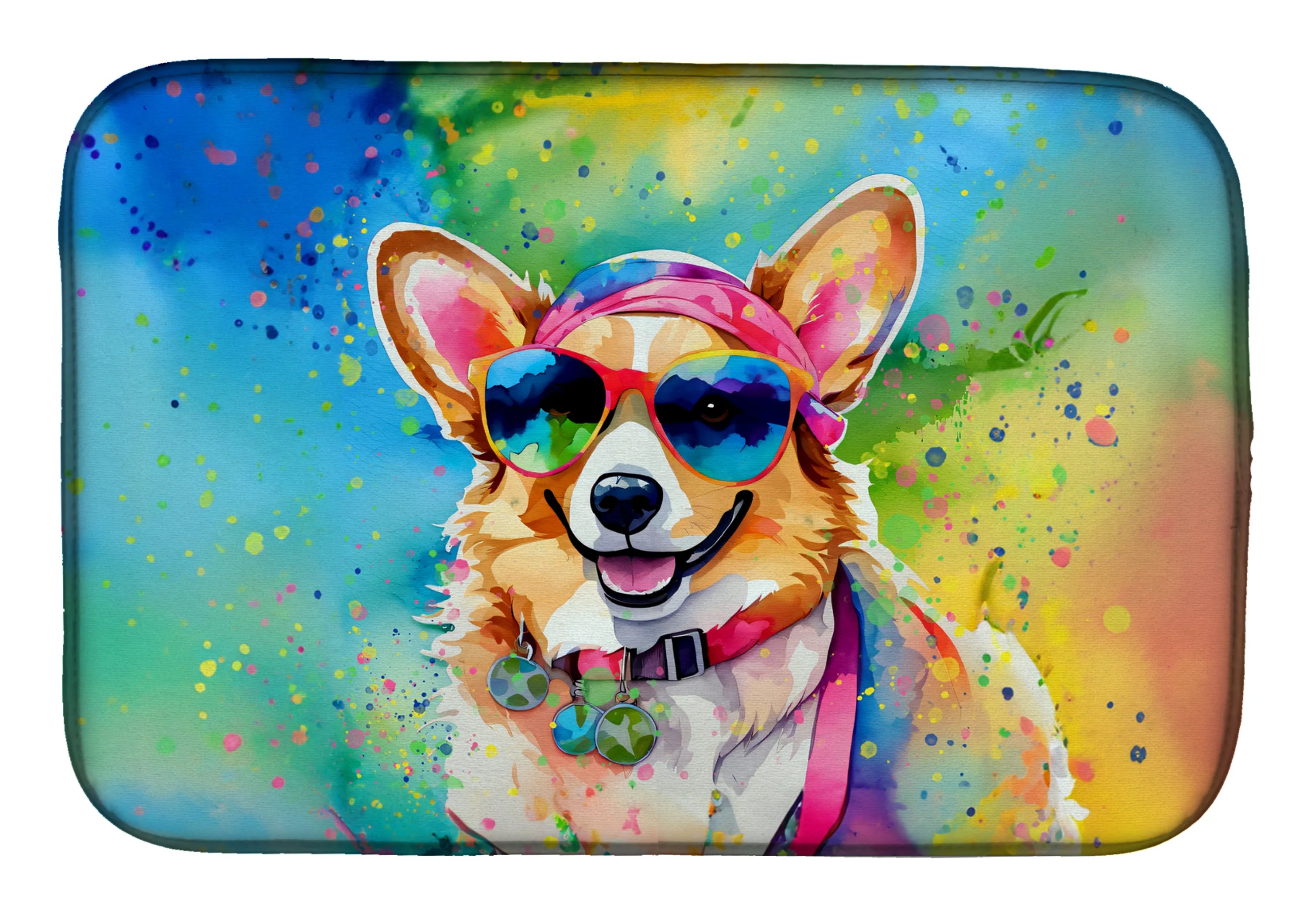 Hippie Dawg Dish Drying Mat - Size: 14  X 21" | Pack Of: 1 | Collection name: Hippie dawg
