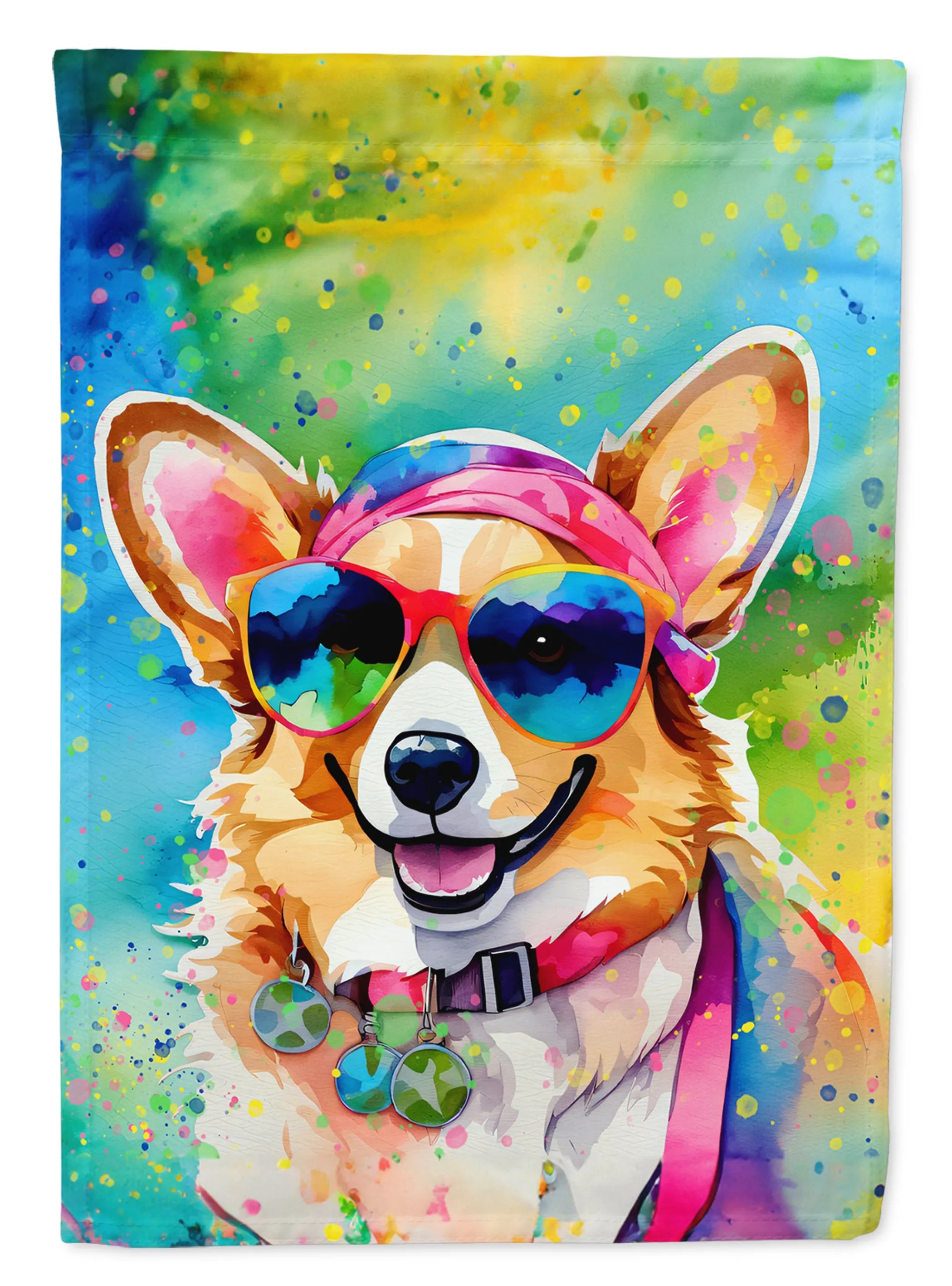 Hippie Dawg Decorative Flag - Size: GARDEN SIZE | Pack Of: 1 | Collection name: Hippie dawg
