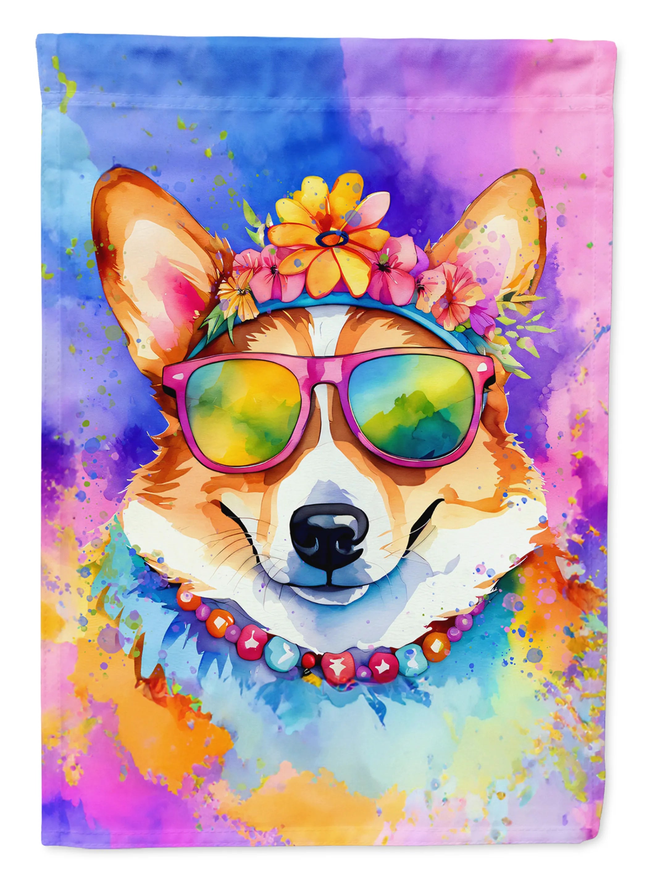 Hippie Dawg Decorative Flag - Size: GARDEN SIZE | Pack Of: 1 | Collection name: Hippie dawg