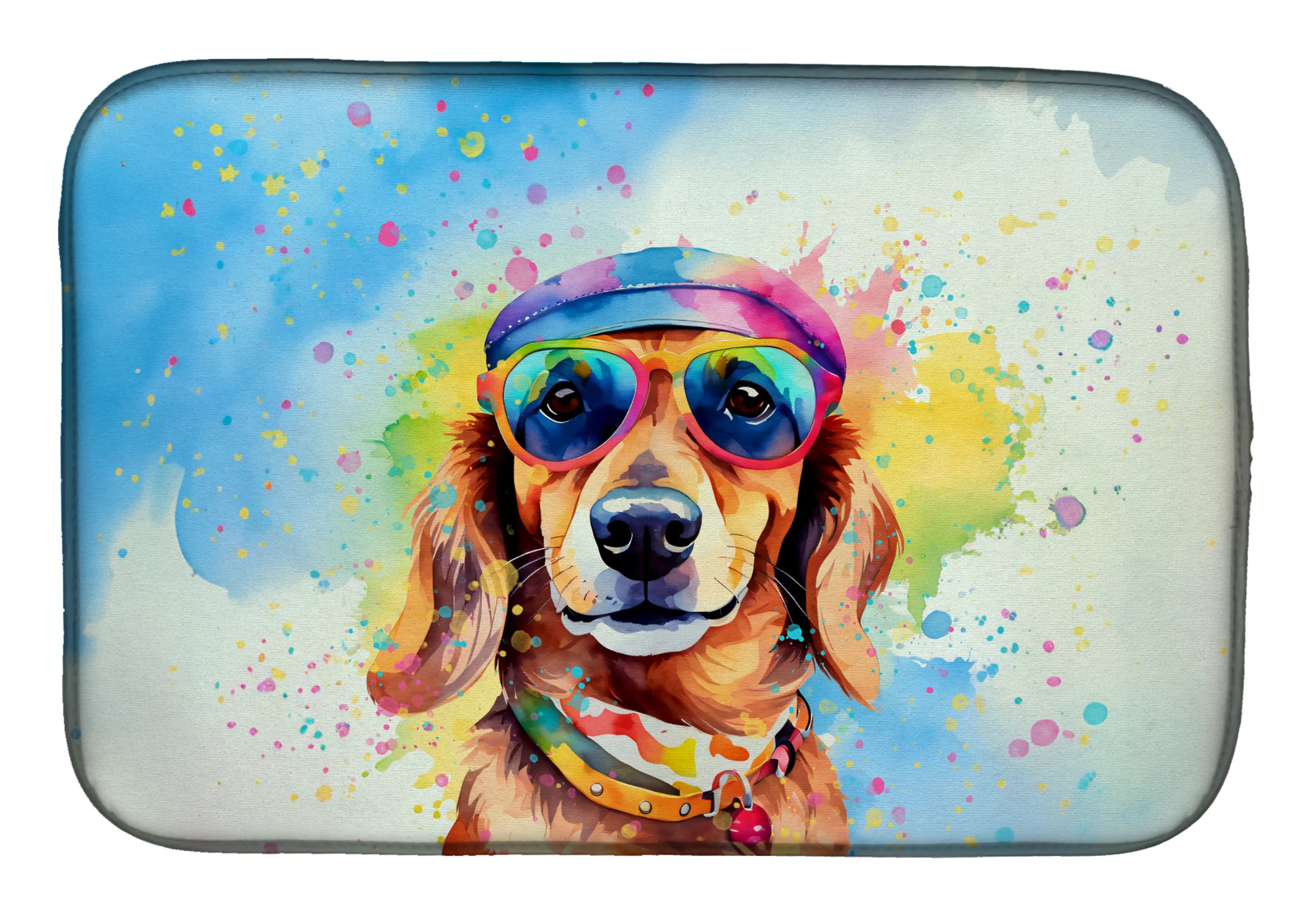 Hippie Dawg Dish Drying Mat - Size: 14  X 21" | Pack Of: 1 | Collection name: Hippie dawg