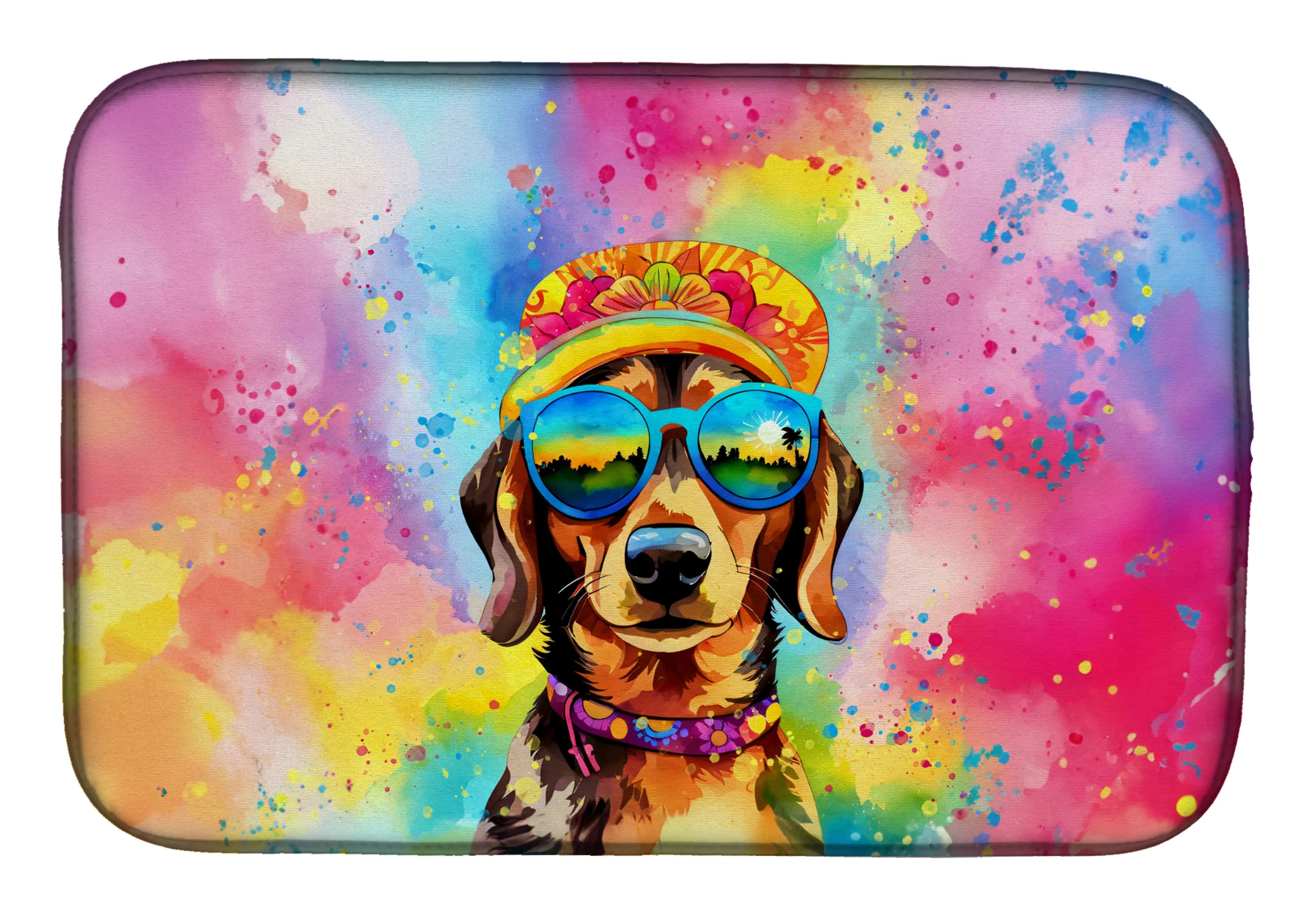 Hippie Dawg Dish Drying Mat - Size: 14  X 21" | Pack Of: 1 | Collection name: Hippie dawg