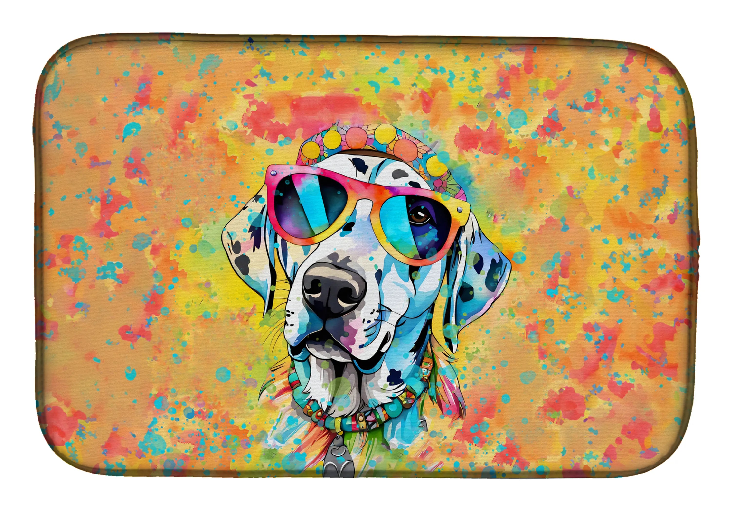 Hippie Dawg Dish Drying Mat - Size: 14  X 21" | Pack Of: 1 | Collection name: Hippie dawg
