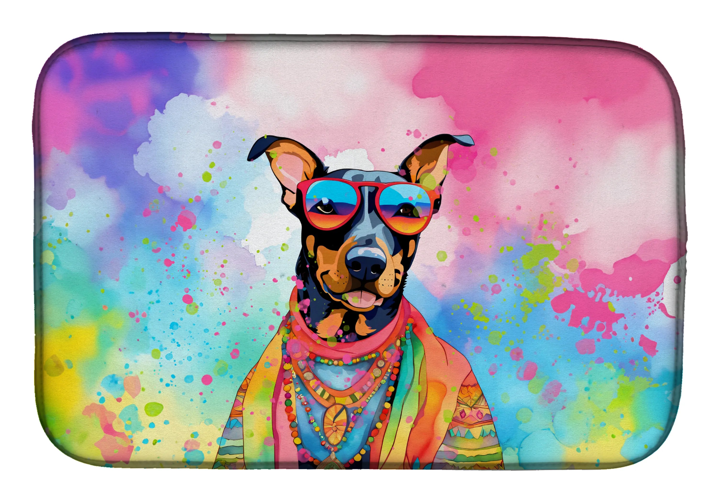 Hippie Dawg Dish Drying Mat - Size: 14  X 21" | Pack Of: 1 | Collection name: Hippie dawg