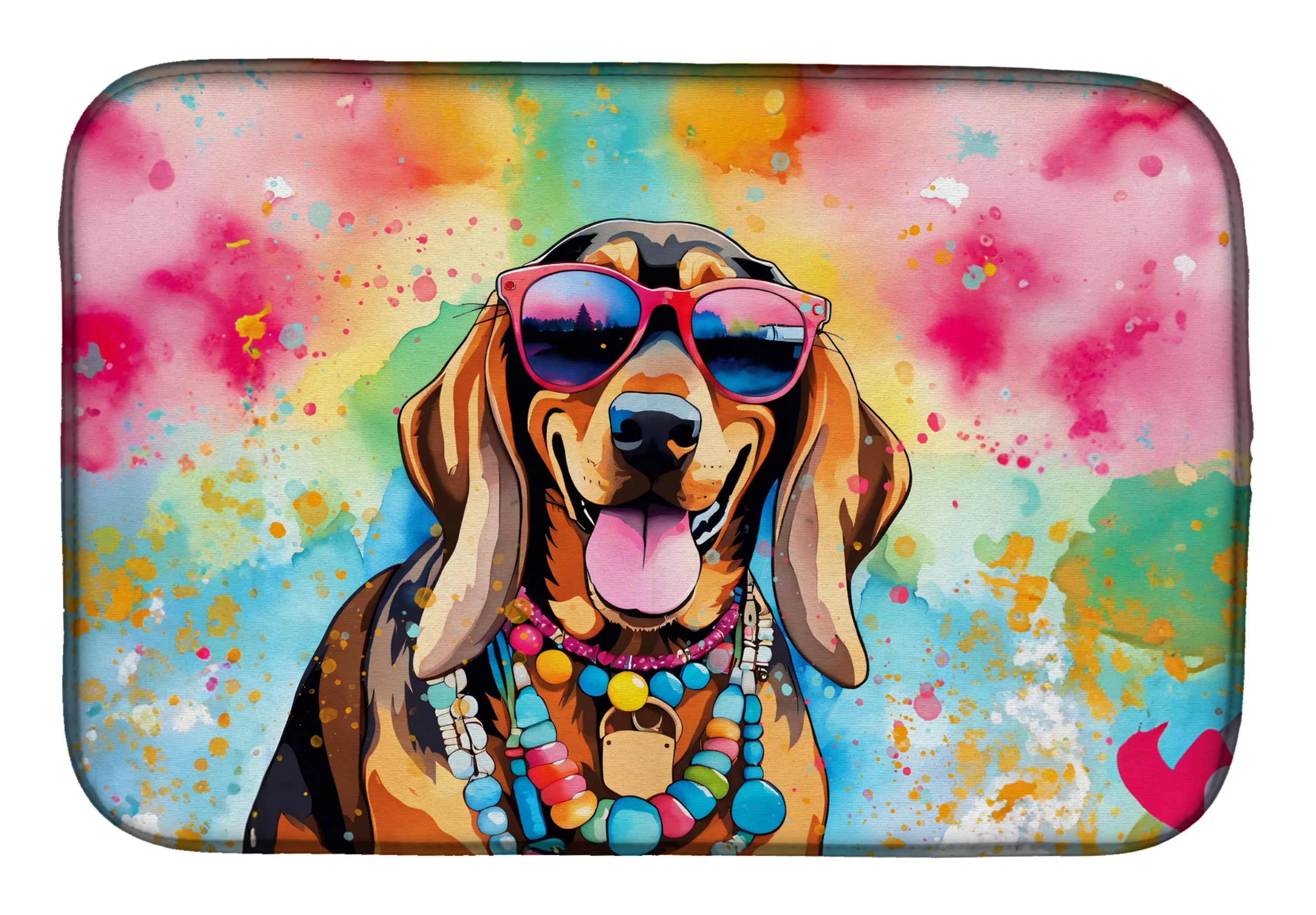 Hippie Dawg Dish Drying Mat - Size: 14  X 21" | Pack Of: 1 | Collection name: Hippie dawg