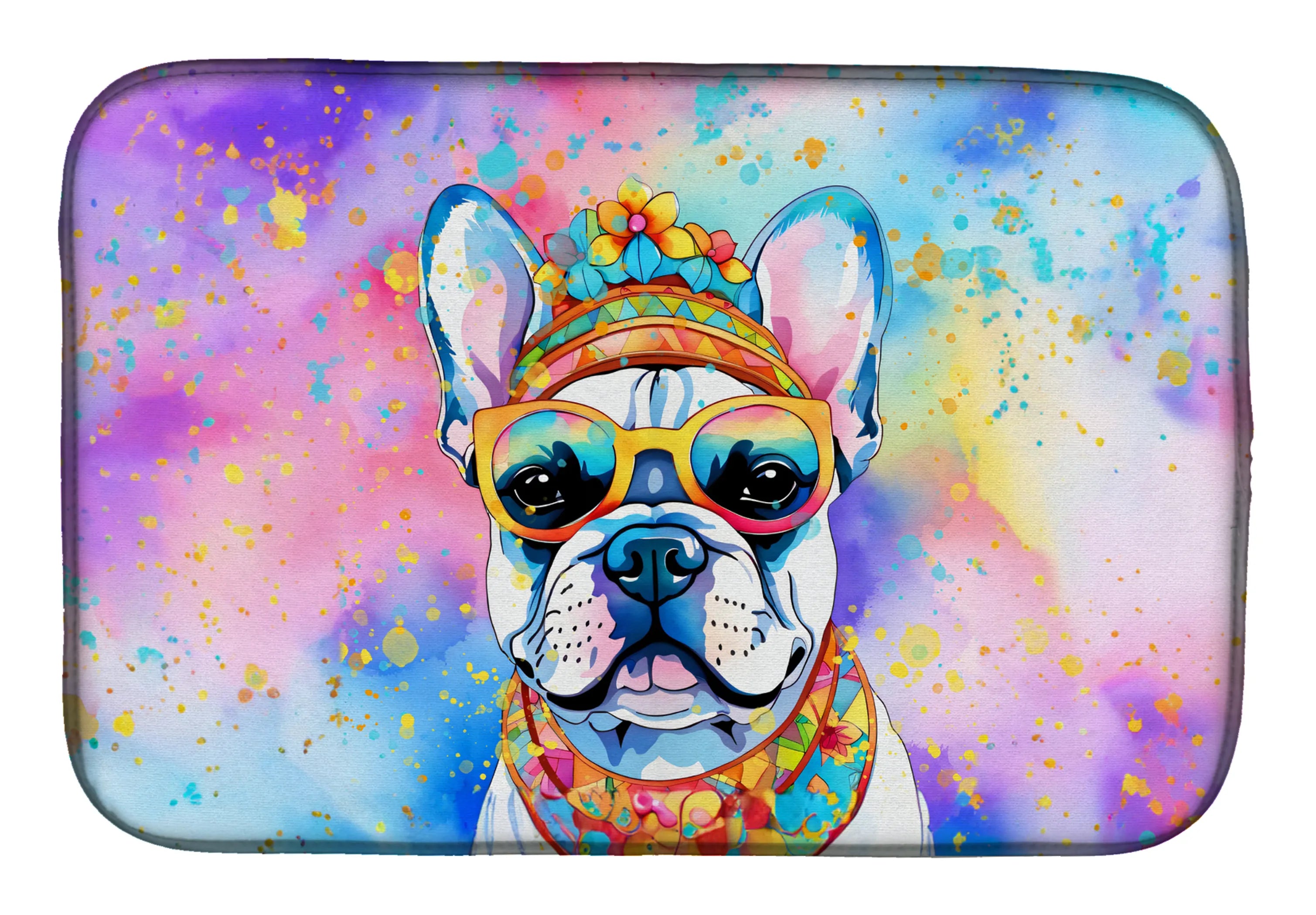 Hippie Dawg Dish Drying Mat - Size: 14  X 21" | Pack Of: 1 | Collection name: Hippie dawg